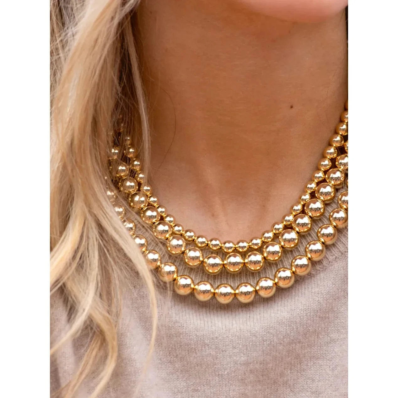 Karen Lazar NECKLACES 7MM SIGNATURE GOLD BEADED NECKLACE