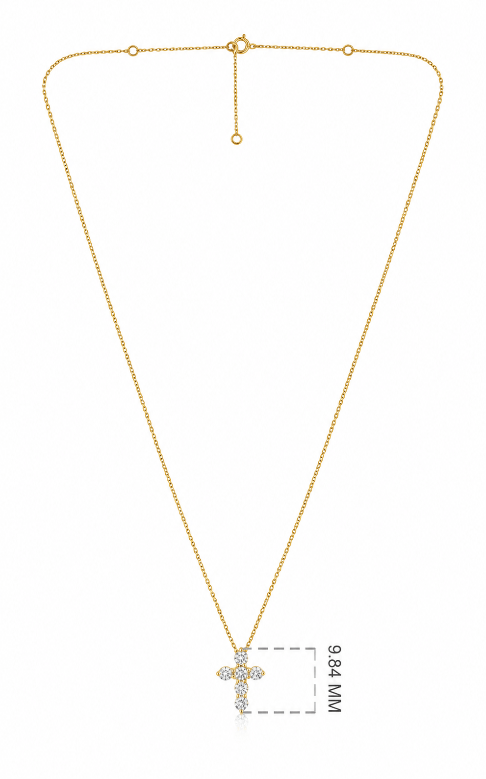 CLA NECKLACES Chunky Cross Diamond Yellow Gold Necklace