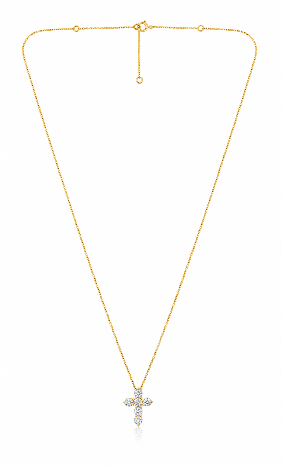 CLA NECKLACES Chunky Cross Diamond Yellow Gold Necklace
