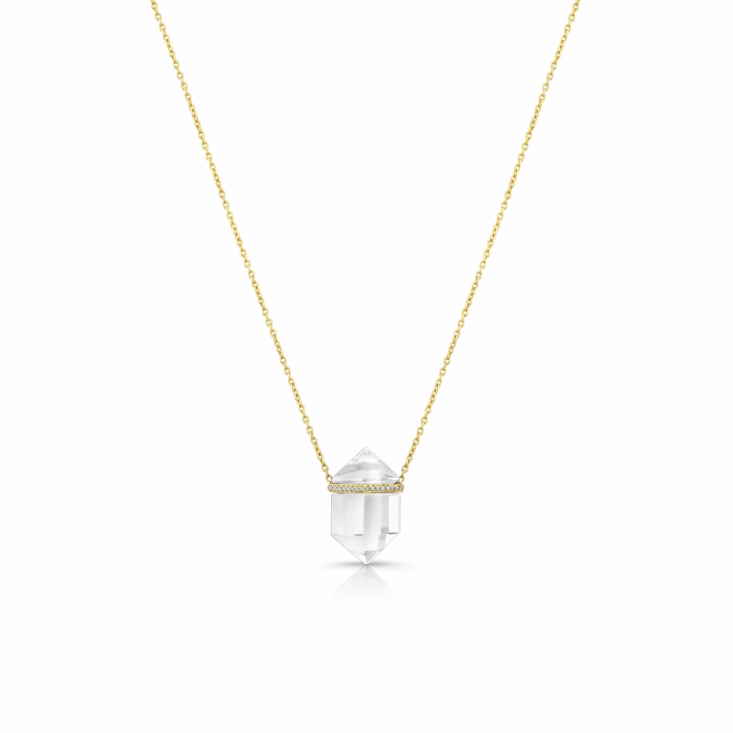 Carter Eve Jewelry NECKLACES 14K Yellow Gold Clarity Crystal Necklace