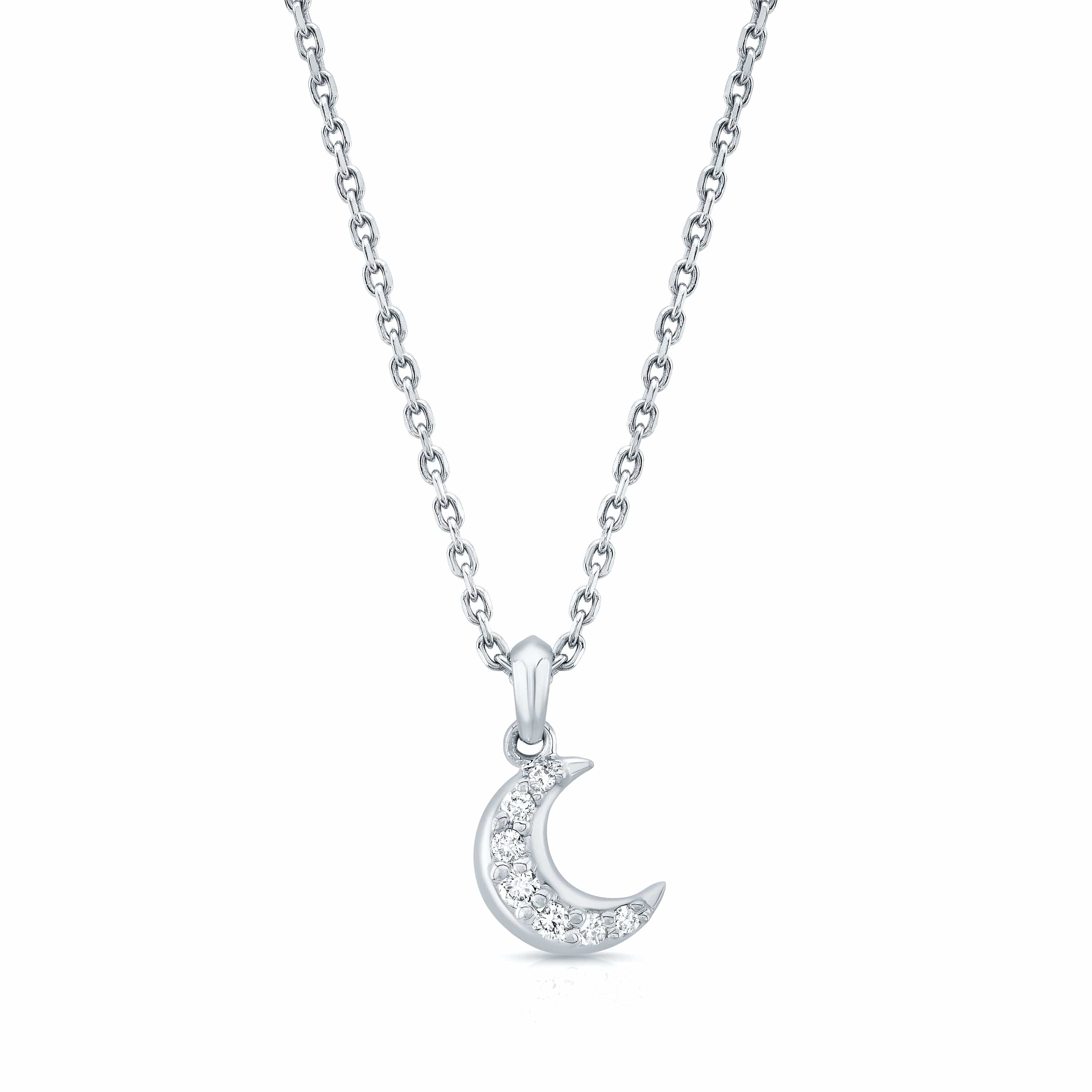 Carter Eve Jewelry NECKLACES 14K White Gold Crescent Moon Necklace