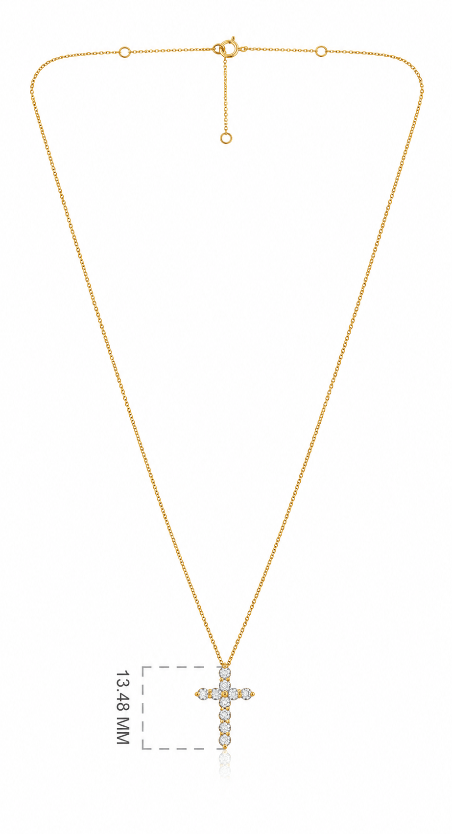 CLA NECKLACES Cross Diamond Yellow Gold Pendant Necklace