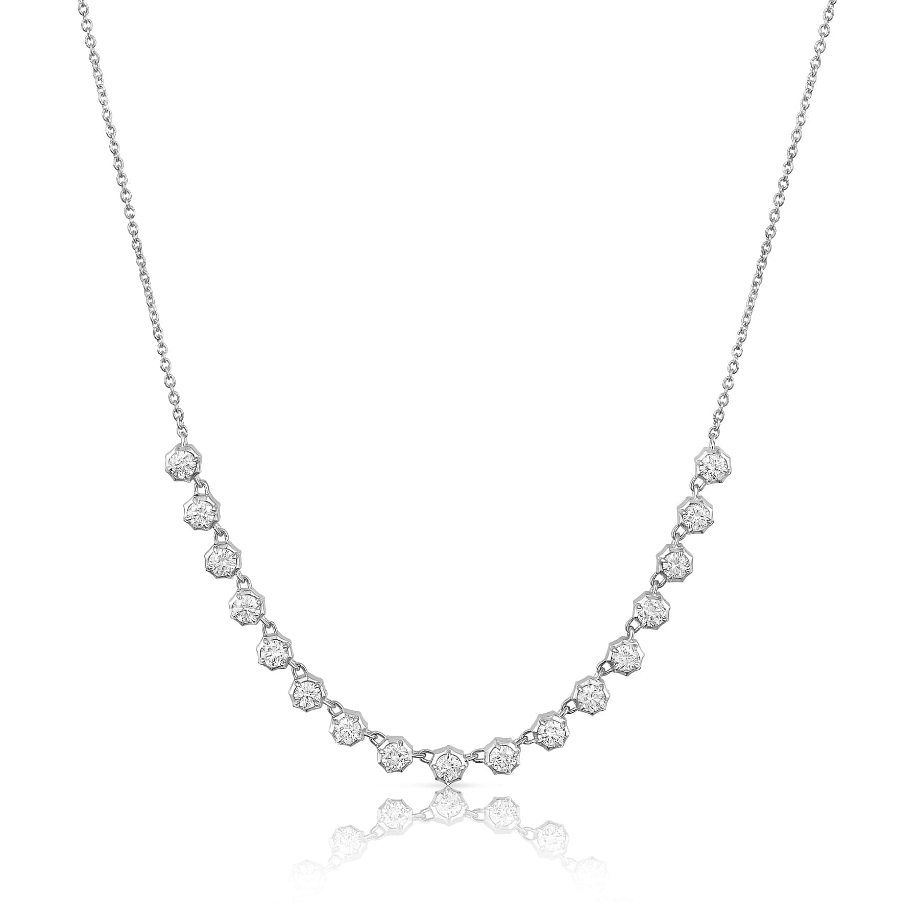 CLA NECKLACES Diamond Bezel Fringe Necklace