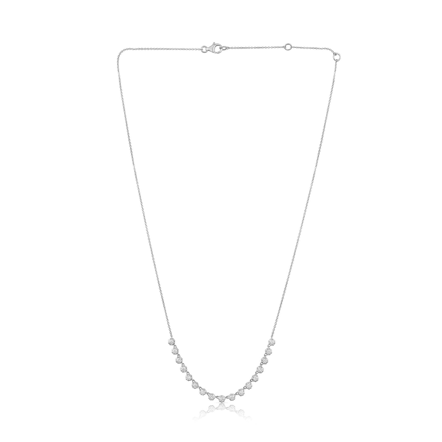 CLA NECKLACES Diamond Bezel Fringe Necklace
