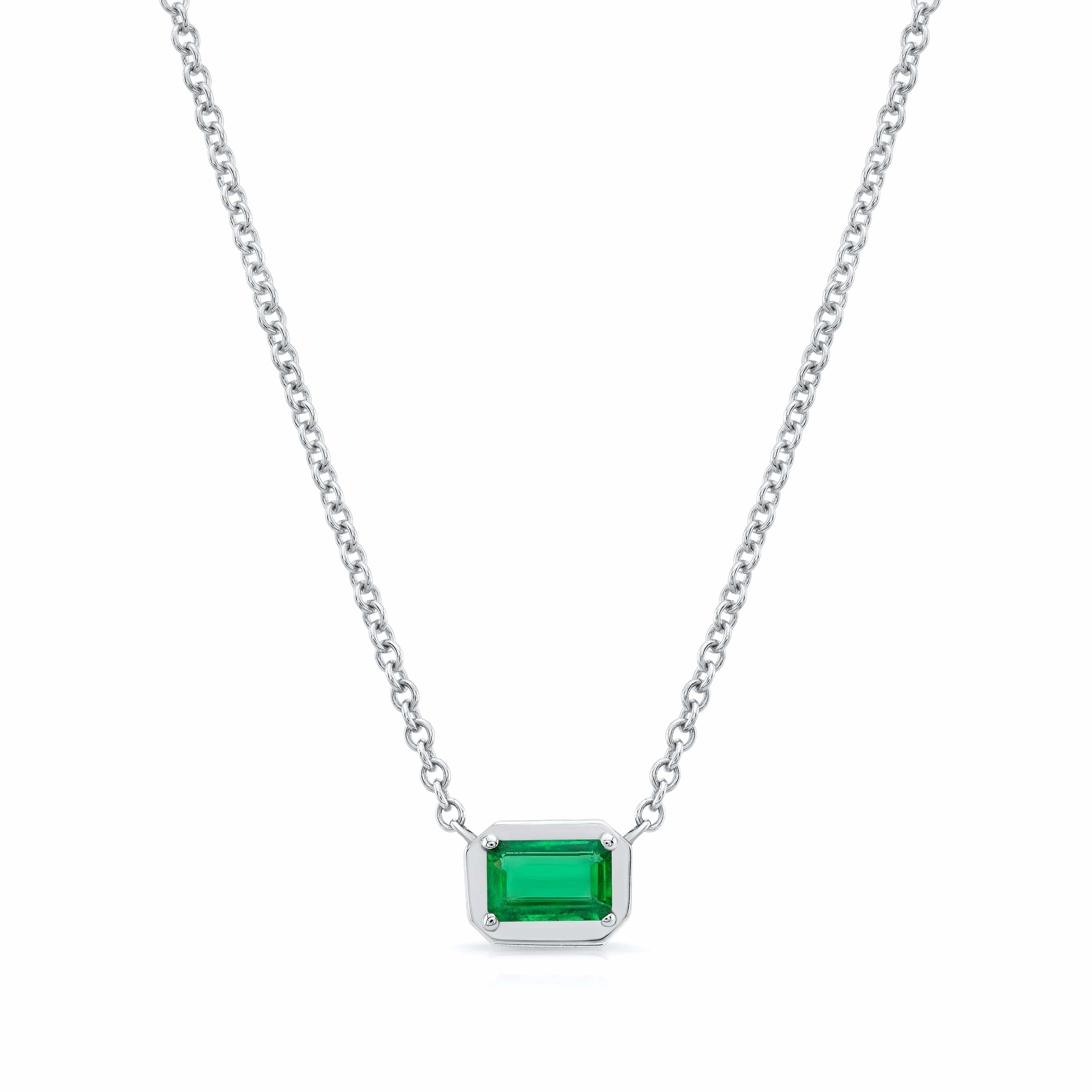 Carter Eve Jewelry NECKLACES 14K White Gold Eden Necklace - Emerald