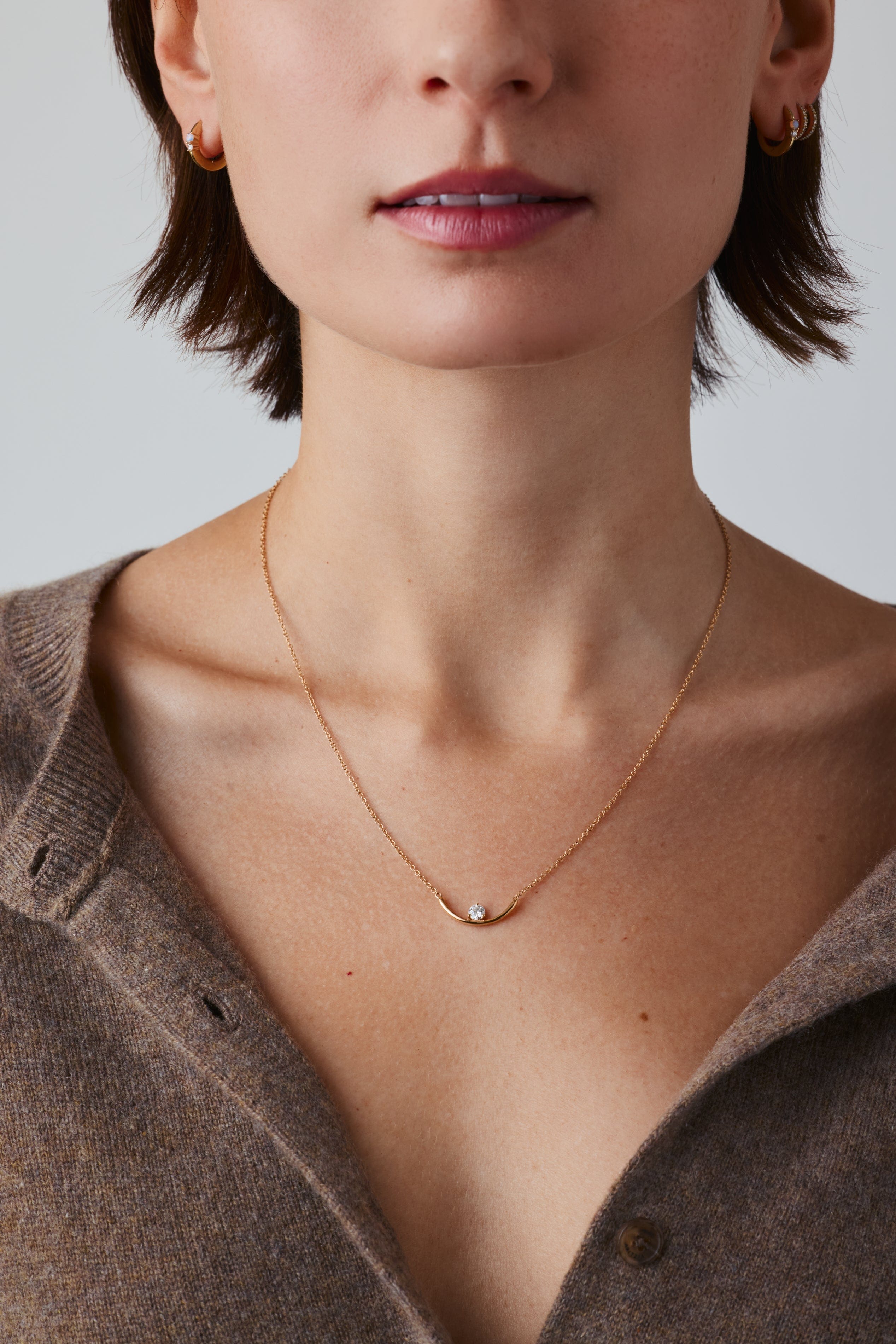 FADE TO BLACK STUDIO NECKLACES Half Light Diamond Necklace