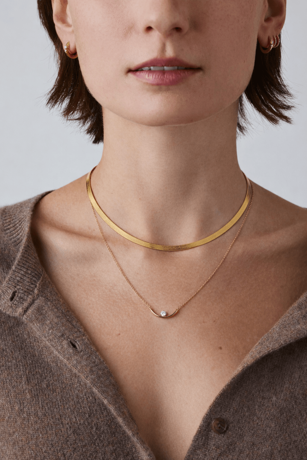 FADE TO BLACK STUDIO NECKLACES Herringbone Chain Necklace