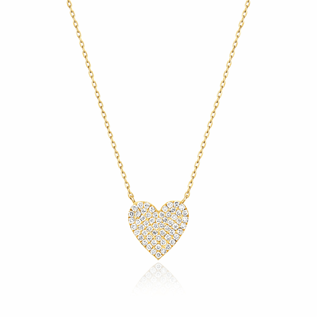 CLA NECKLACES Large Pave Diamond Heart Necklace