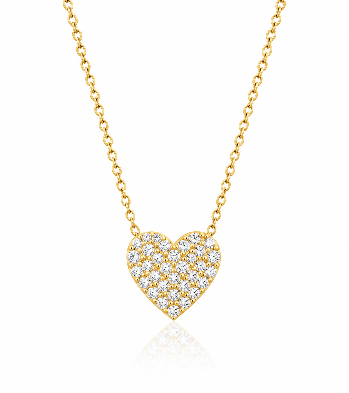 CLA NECKLACES Large Pave Diamond Heart Necklace