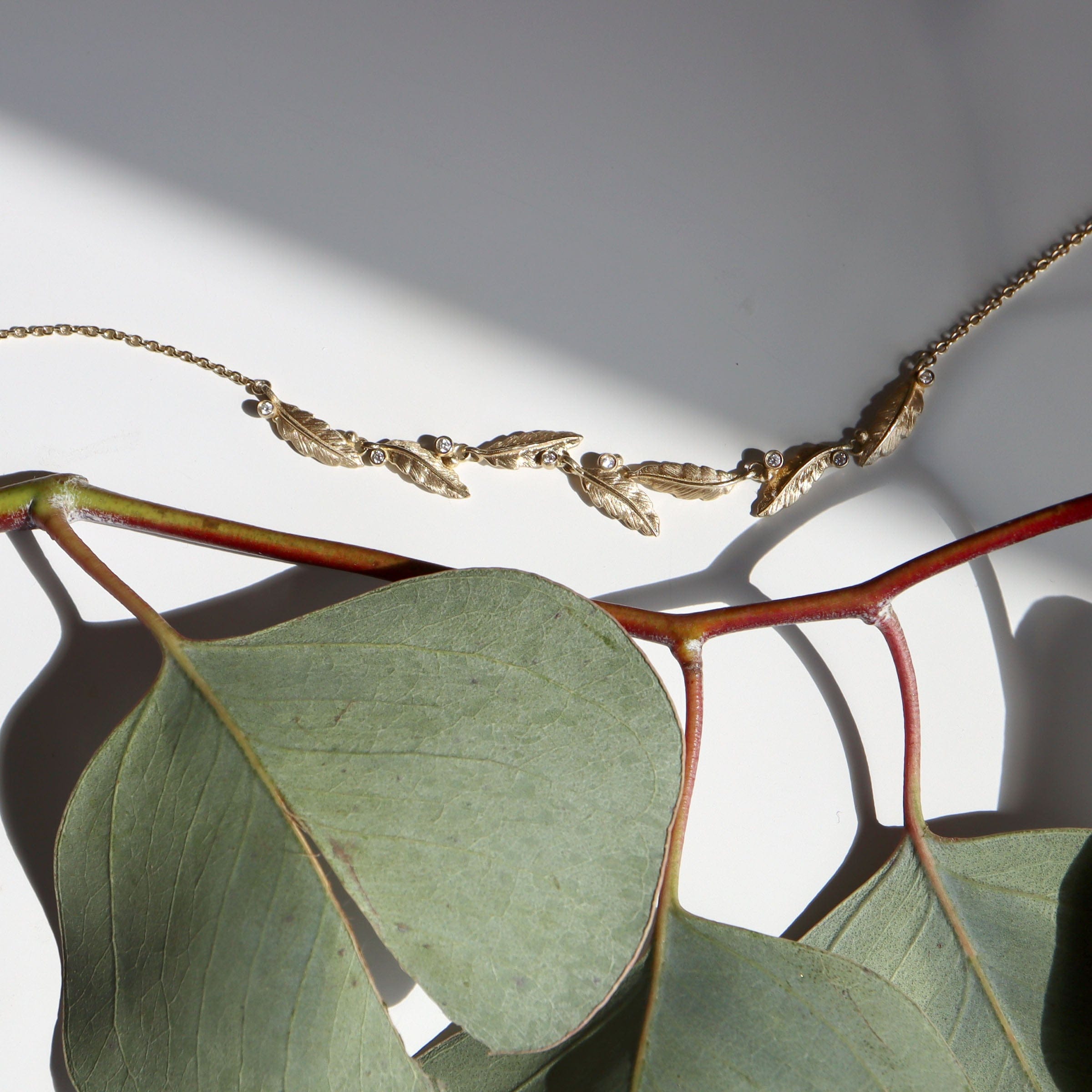 Gwen Barba NECKLACES Leaflet Diamond Berry Necklace