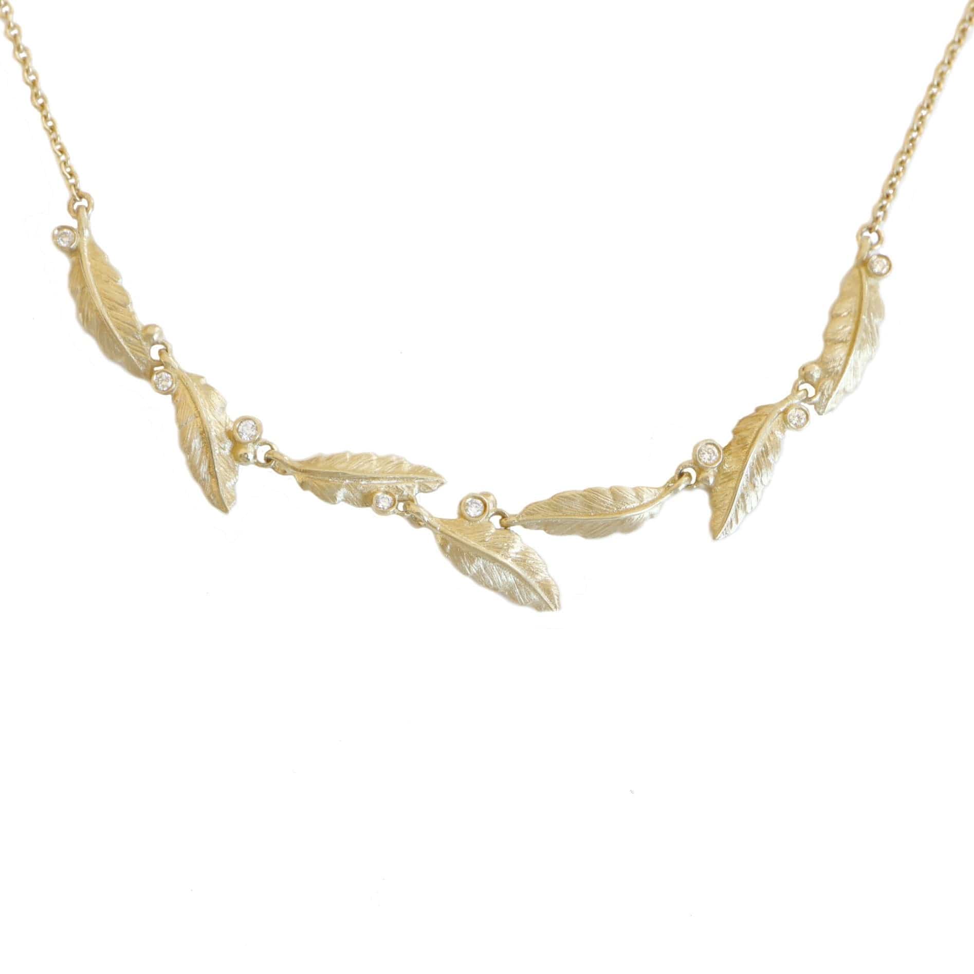 Gwen Barba NECKLACES Leaflet Diamond Berry Necklace
