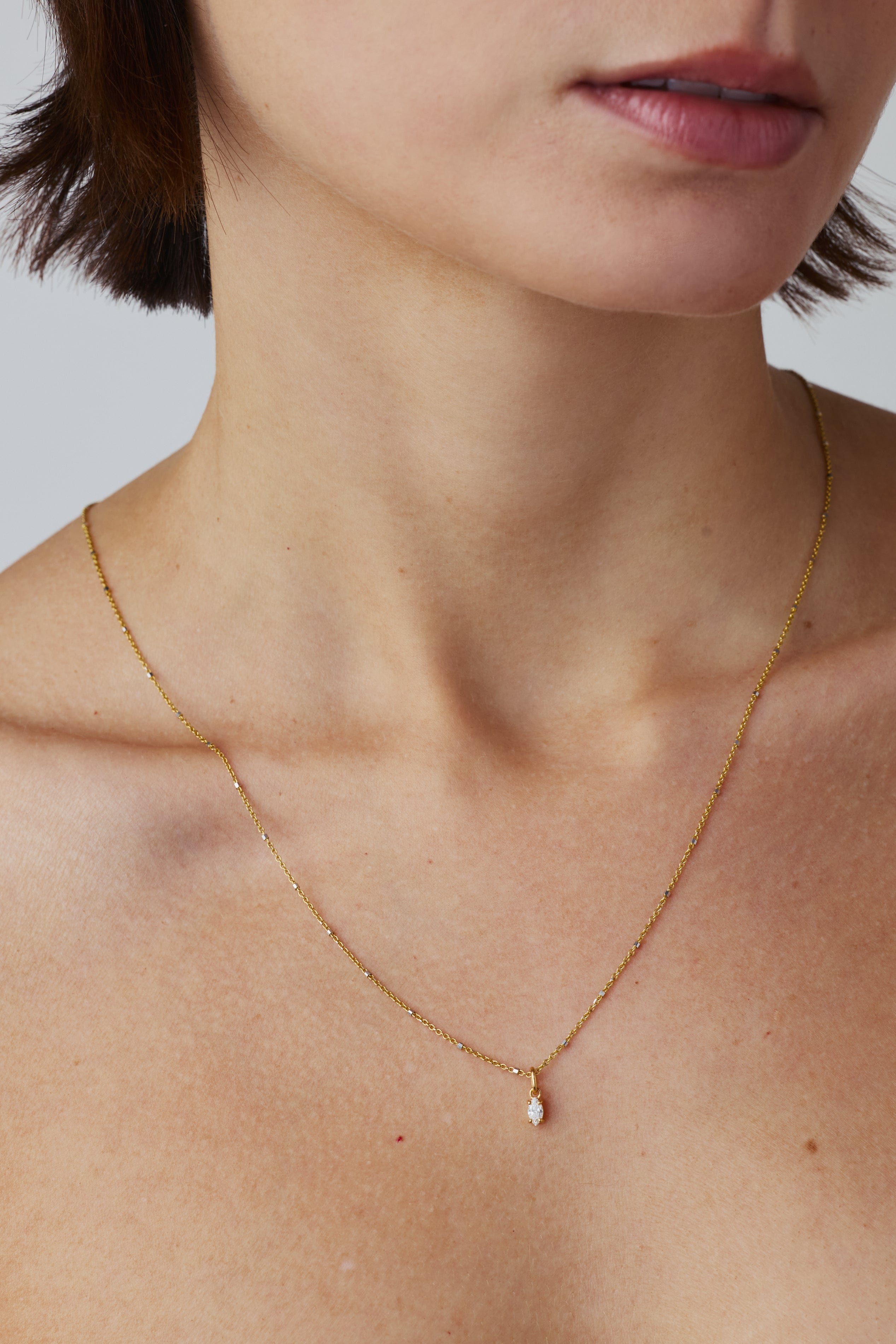 FADE TO BLACK STUDIO NECKLACES Luna Diamond Marquise Necklace