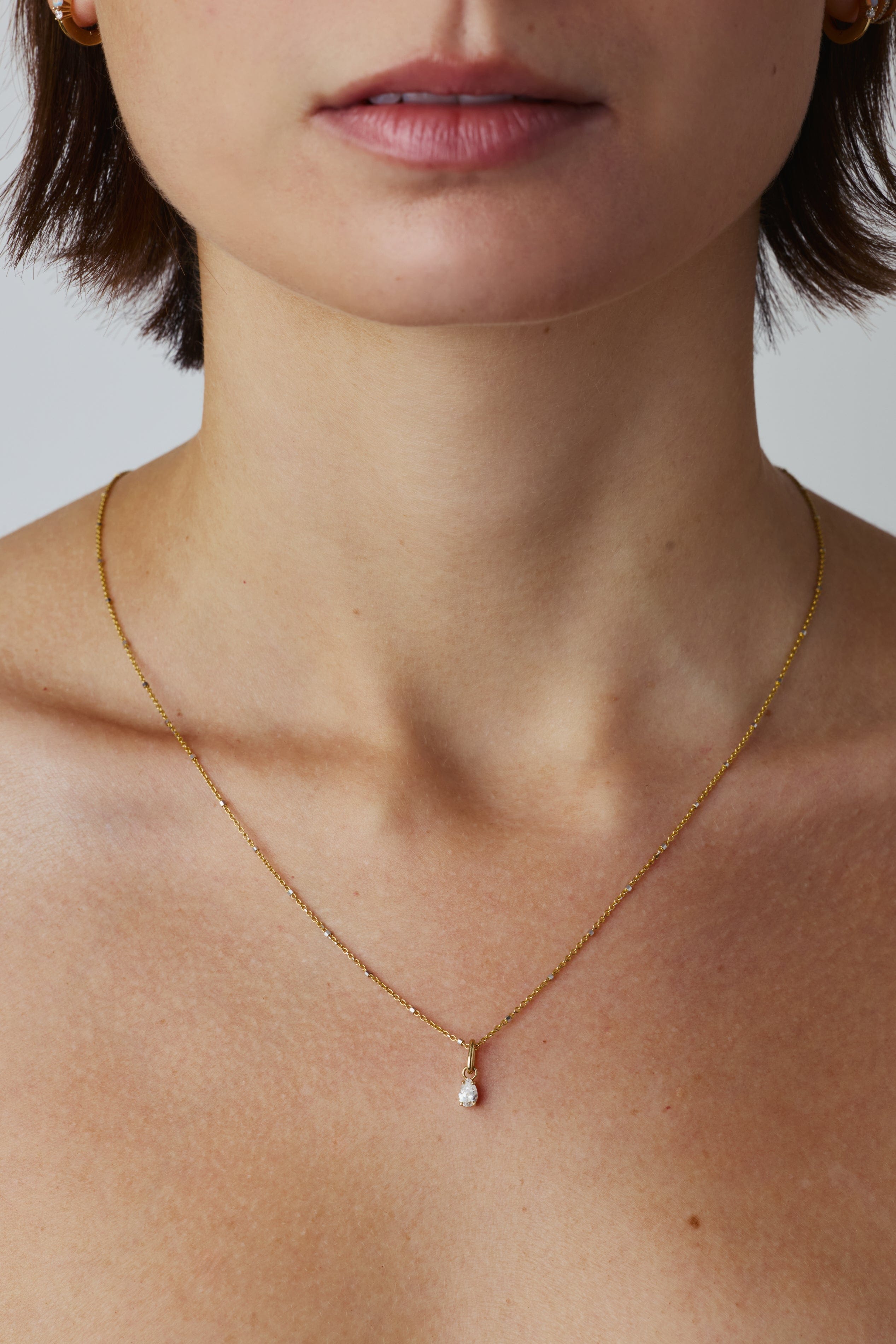 FADE TO BLACK STUDIO NECKLACES Luna Pear Diamond Necklace