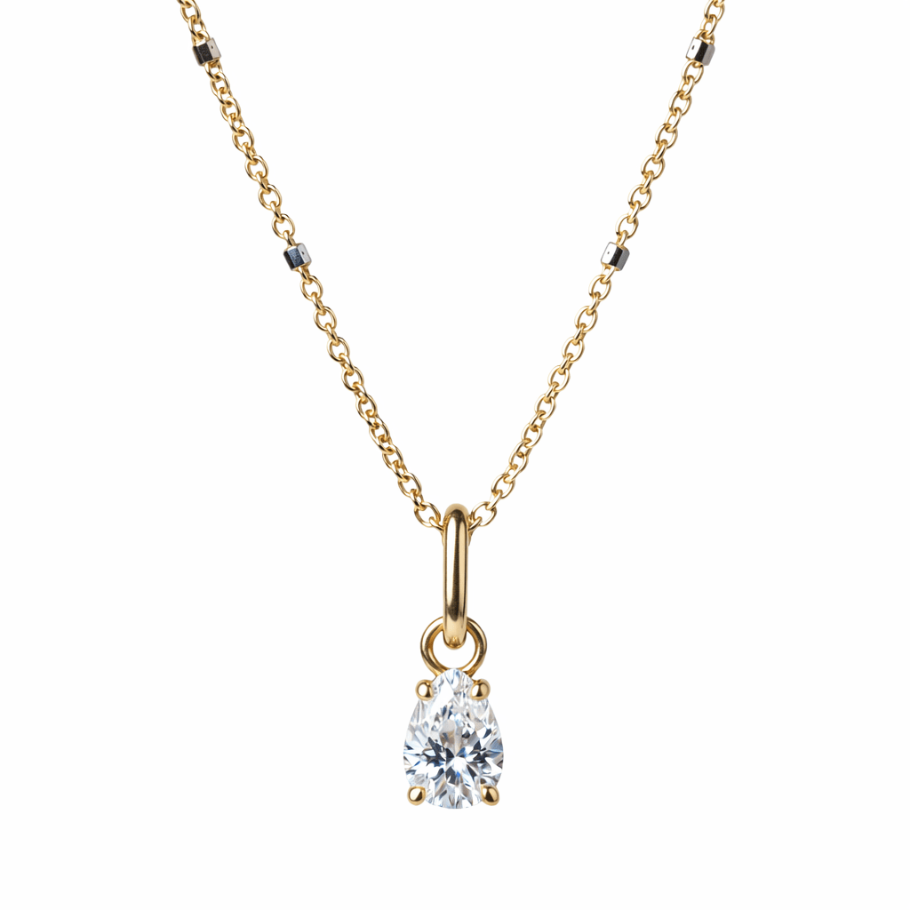 FADE TO BLACK STUDIO NECKLACES Luna Pear Diamond Necklace