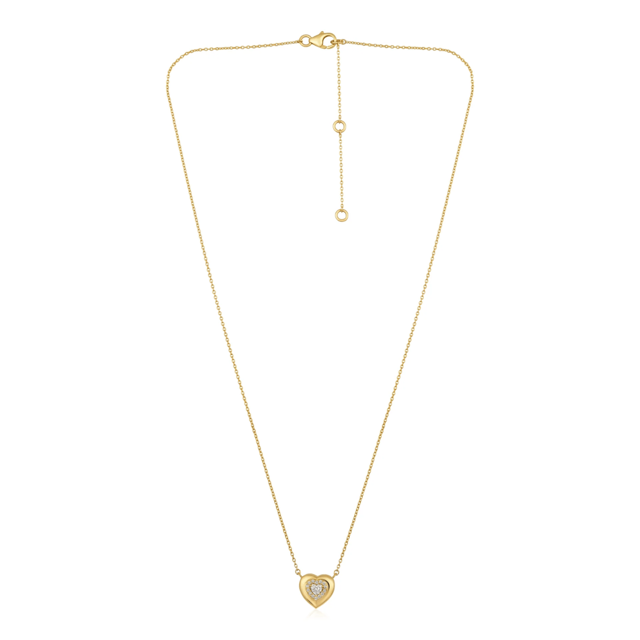 Curated Los Angeles NECKLACES Natural Diamond Puffy Heart Pendant Necklace