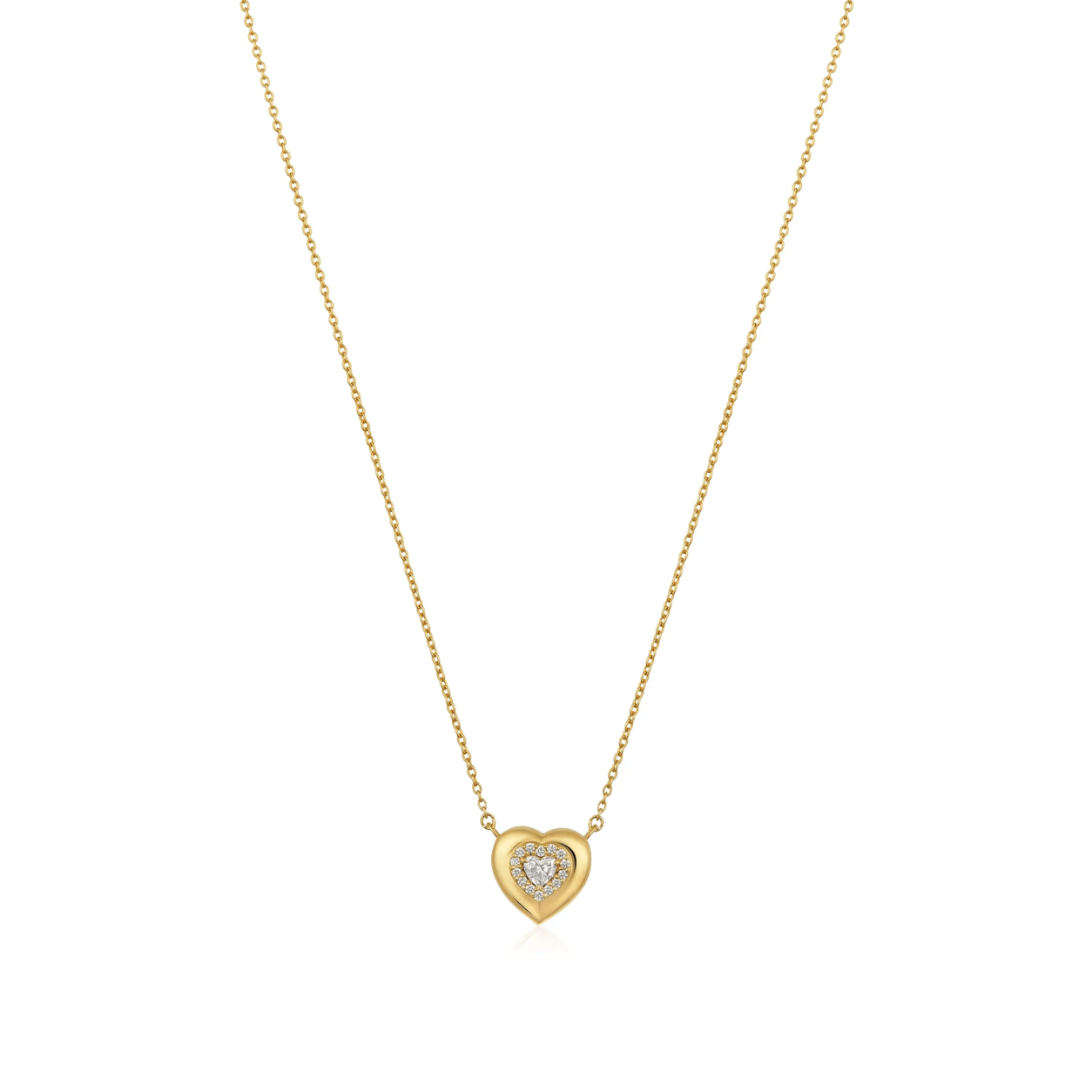 Curated Los Angeles NECKLACES Natural Diamond Puffy Heart Pendant Necklace