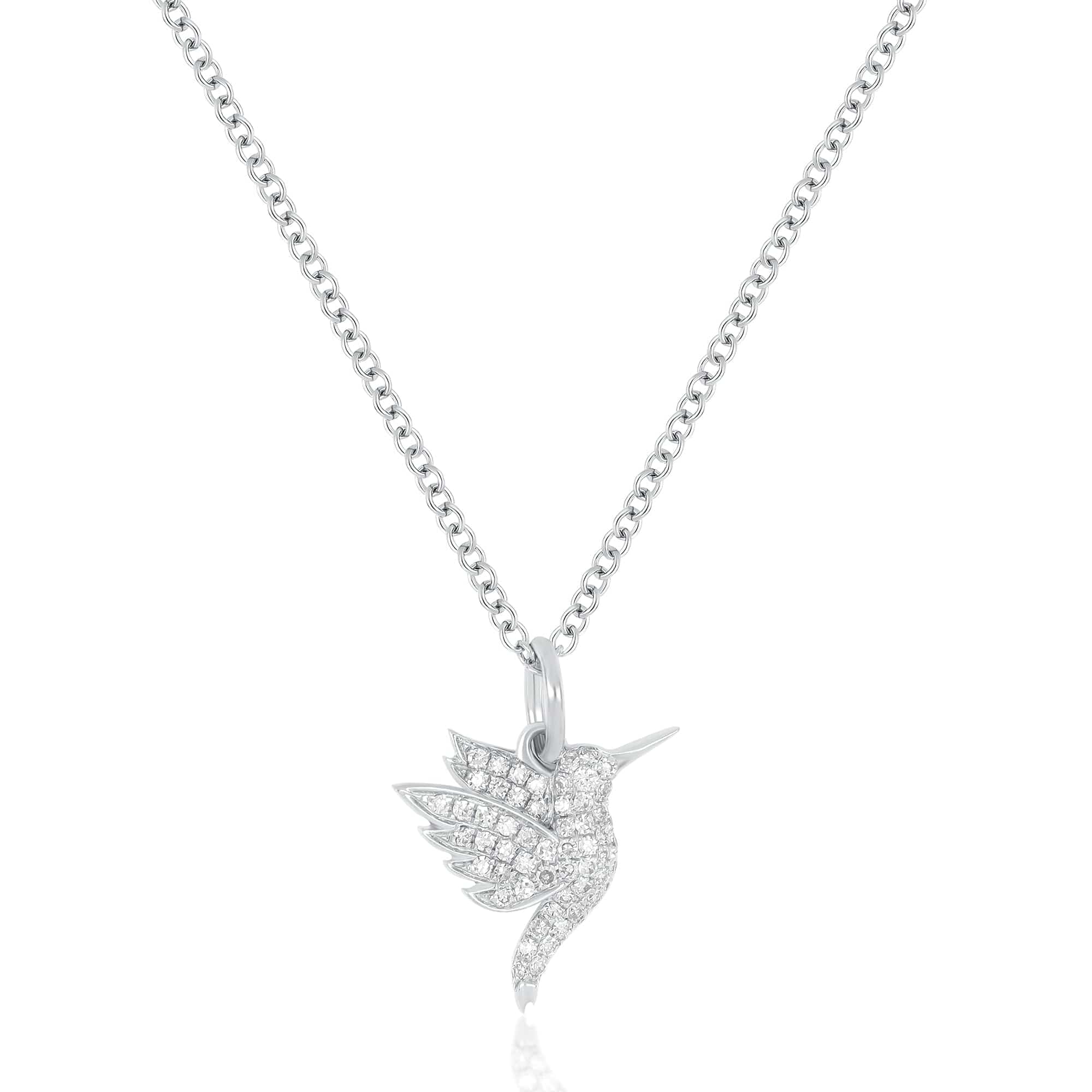 EF Collection NECKLACES Pavé Diamond Mini Hummingbird Necklace