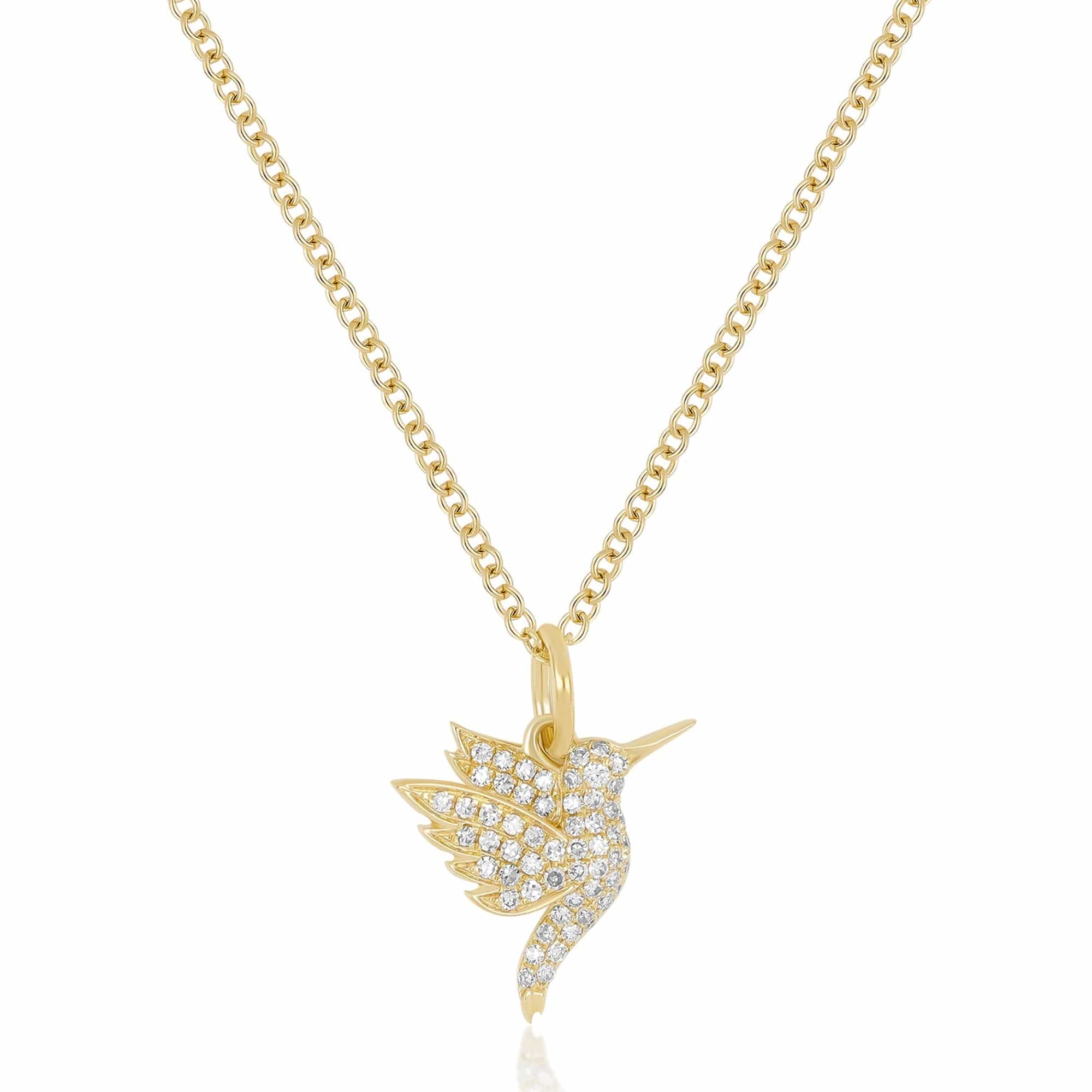 EF Collection NECKLACES Pavé Diamond Mini Hummingbird Necklace