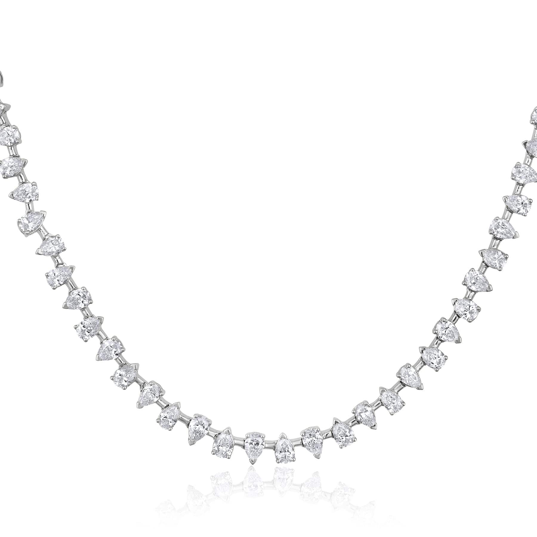 CLA NECKLACES Pear Shaped Diamond Tennis Necklace