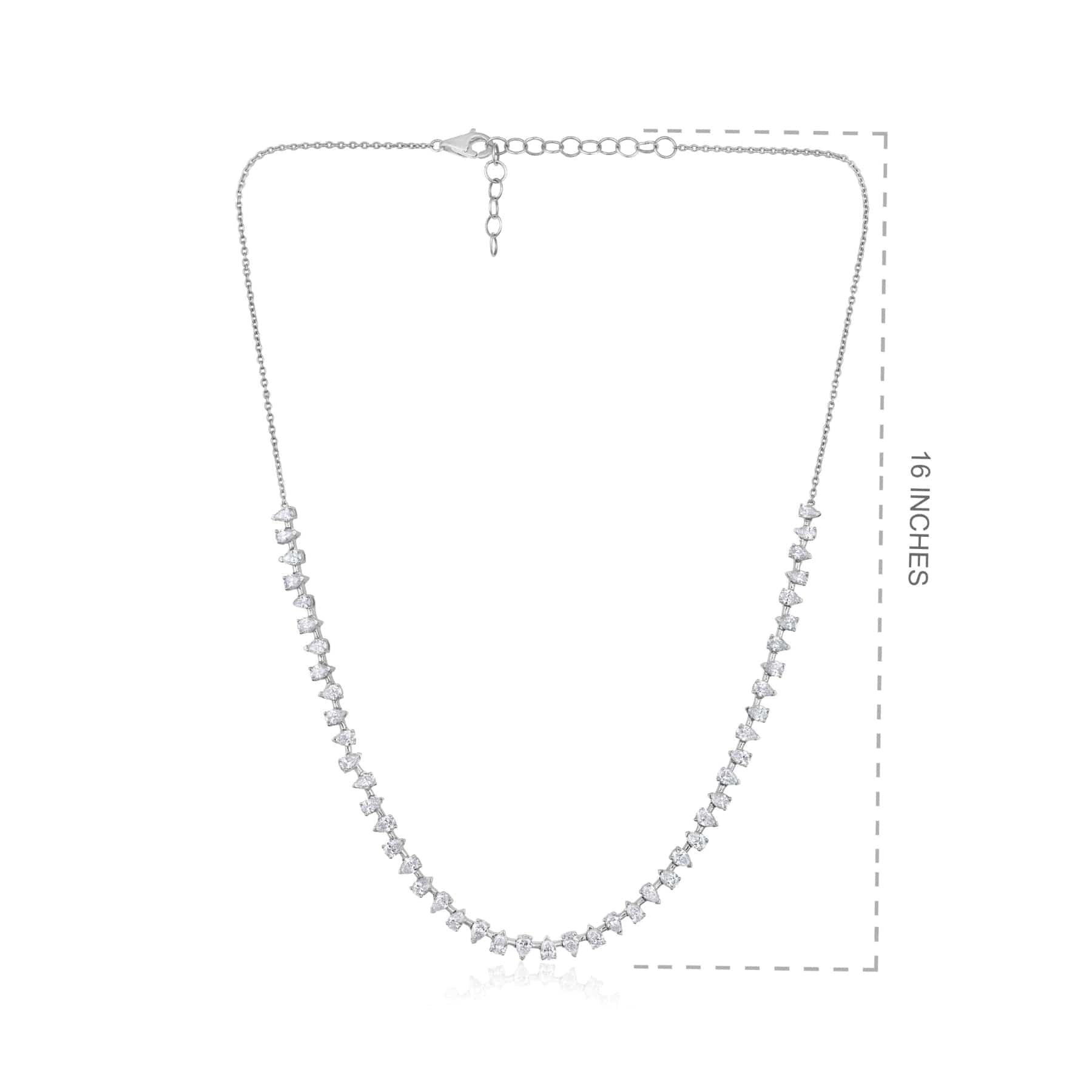 CLA NECKLACES Pear Shaped Diamond Tennis Necklace