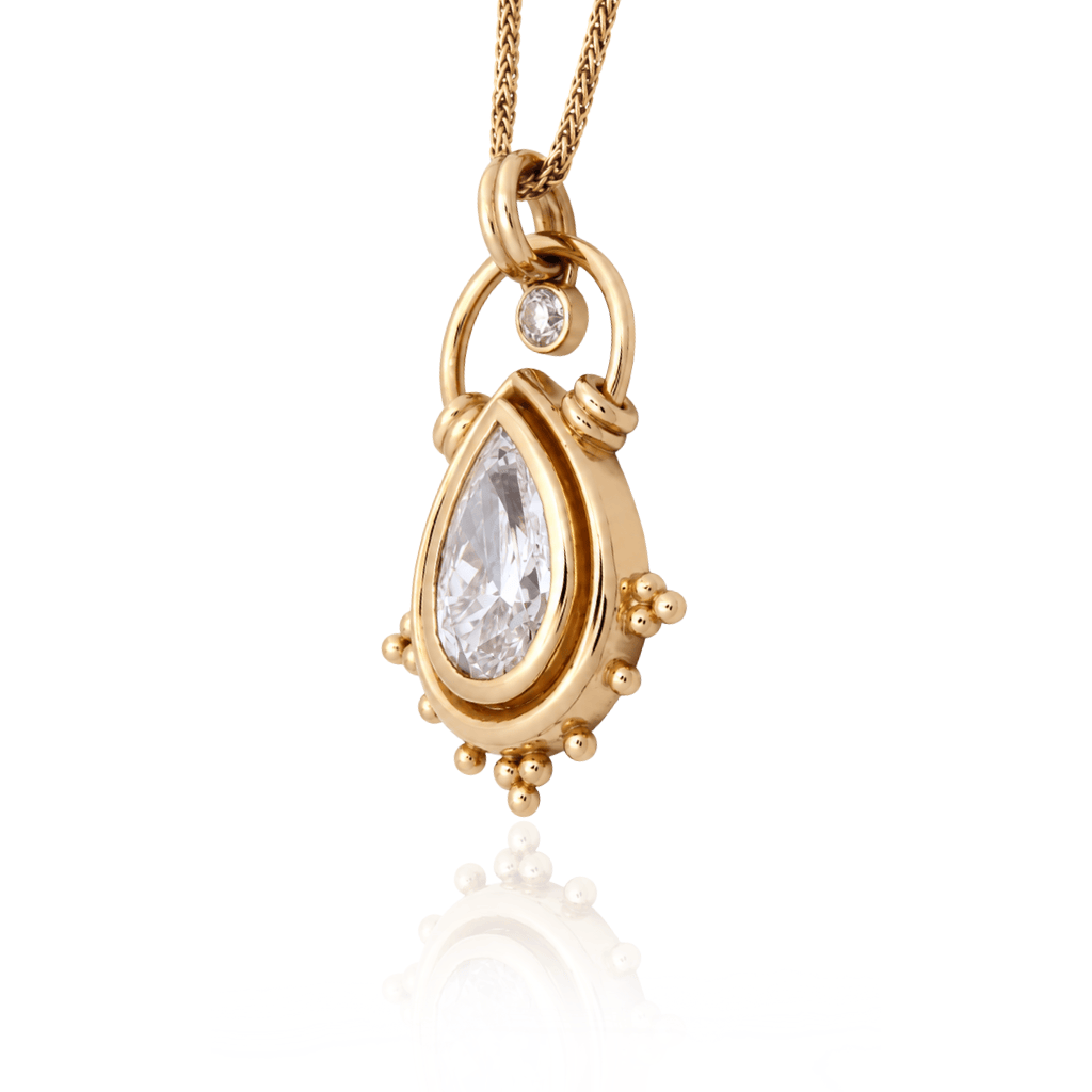Annalisa Saylor NECKLACES Reliquia Pear Diamond Pendant Necklace