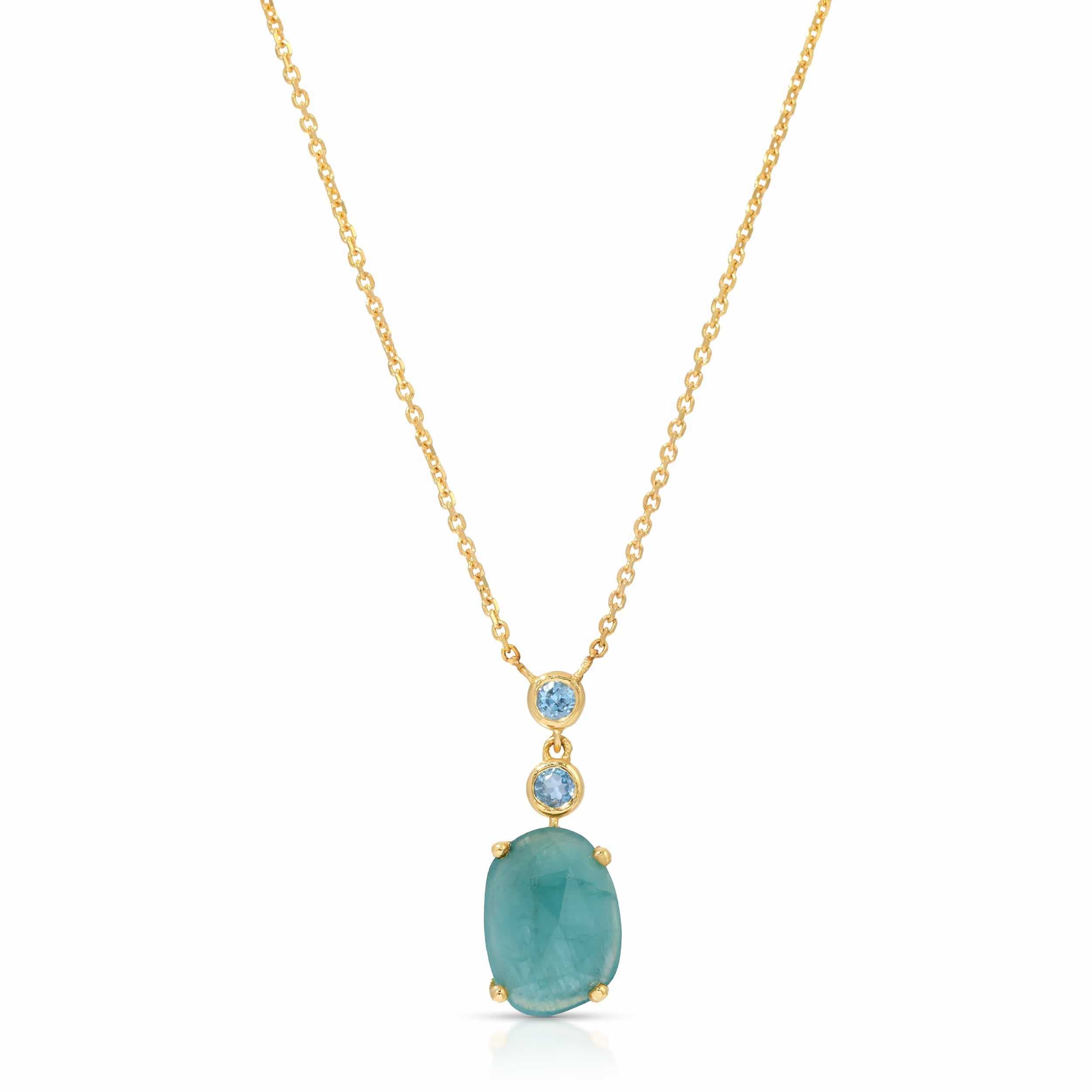 Danielle Morgan NECKLACES Rose-Cut Grandidierite and Aquamarine Pendant