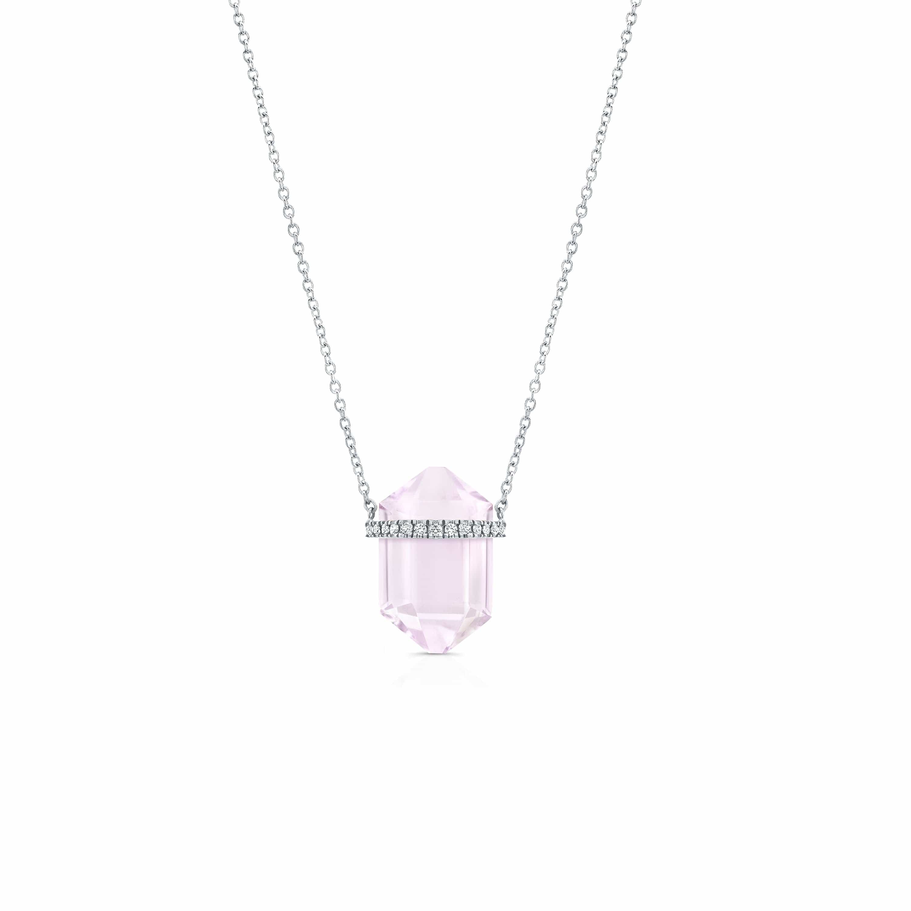 Carter Eve Jewelry NECKLACES 14K White Gold Serenity Kunzite Crystal Necklace