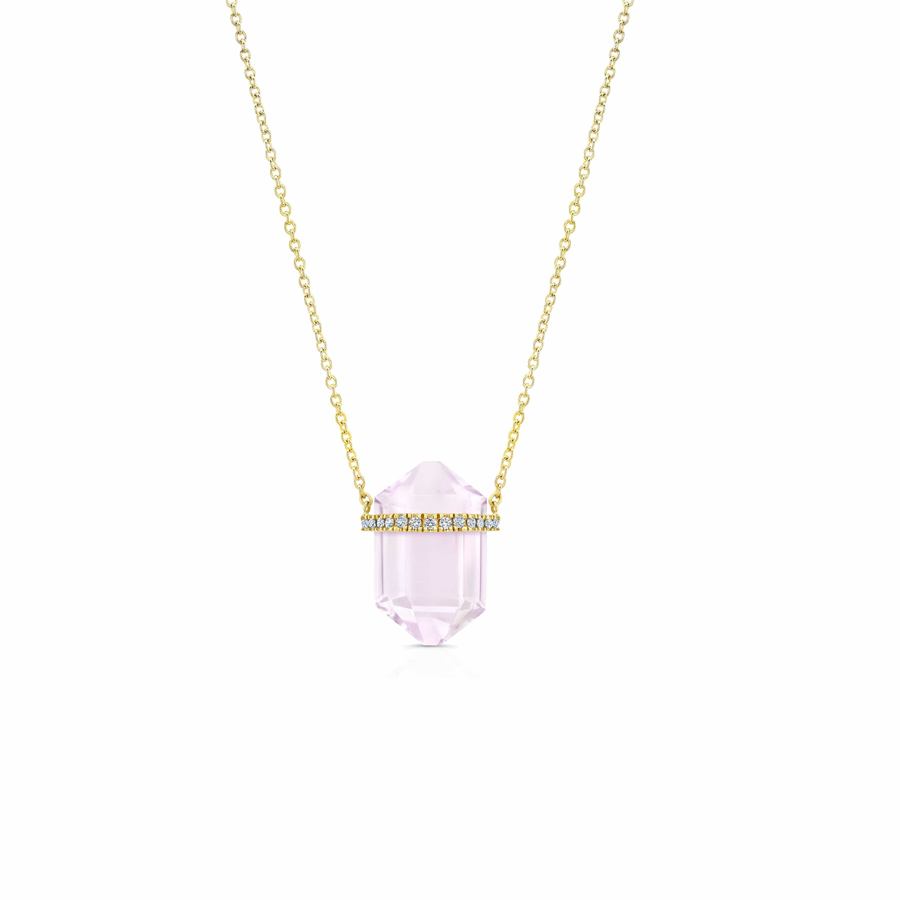 Carter Eve Jewelry NECKLACES 14K Yellow Gold Serenity Kunzite Crystal Necklace