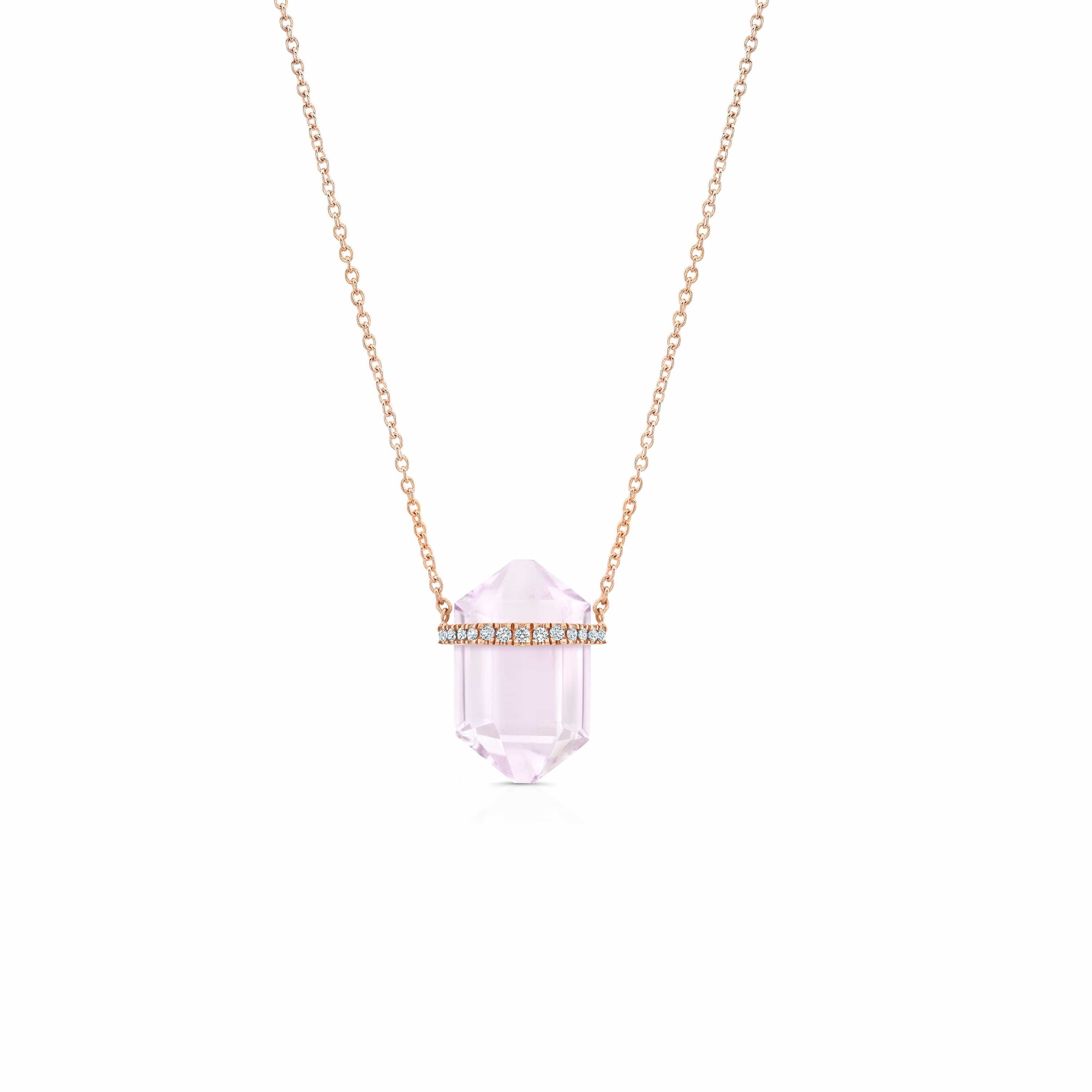 Carter Eve Jewelry NECKLACES 14K Rose Gold Serenity Kunzite Crystal Necklace
