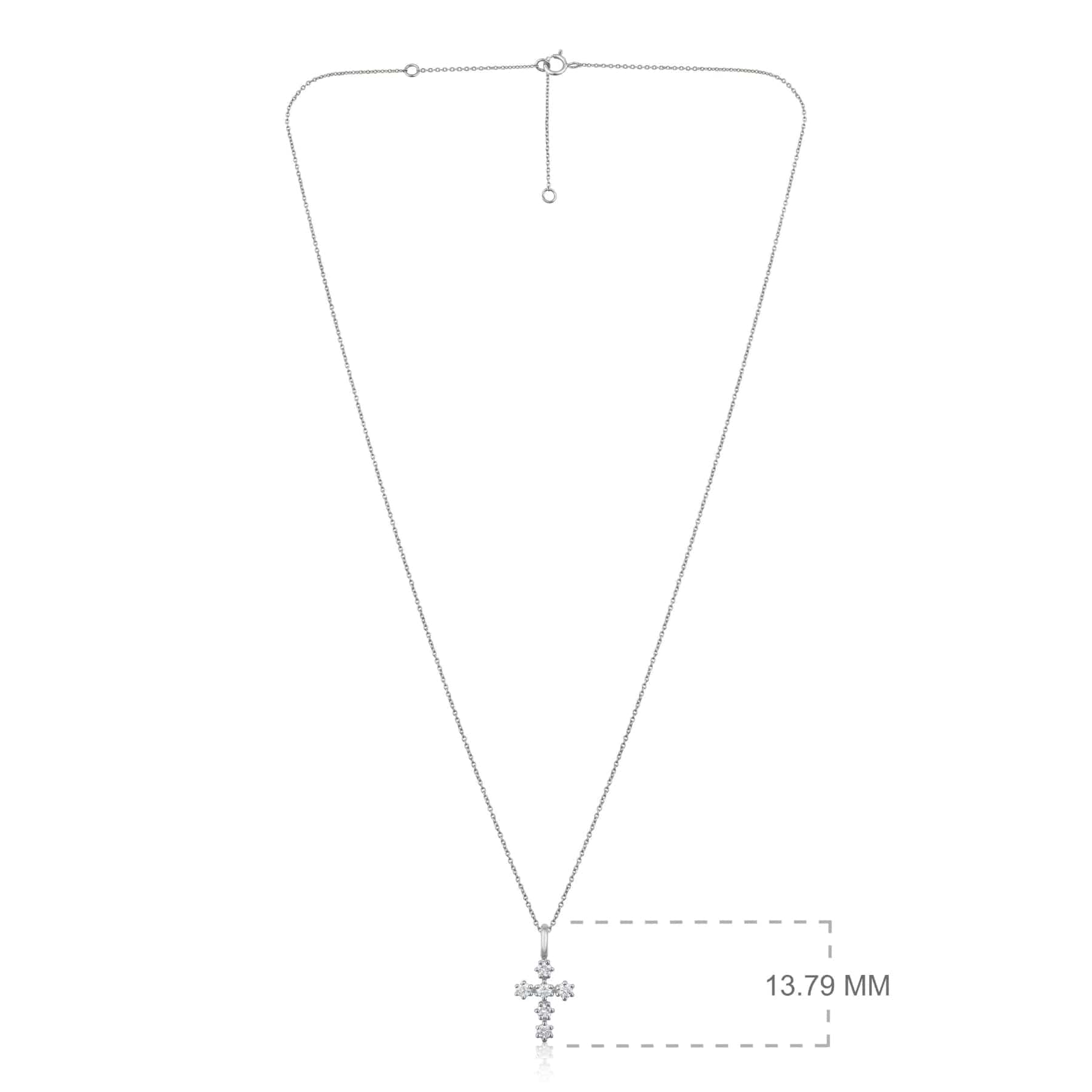 CLA NECKLACES Small Cross Diamond Yellow Gold Necklace
