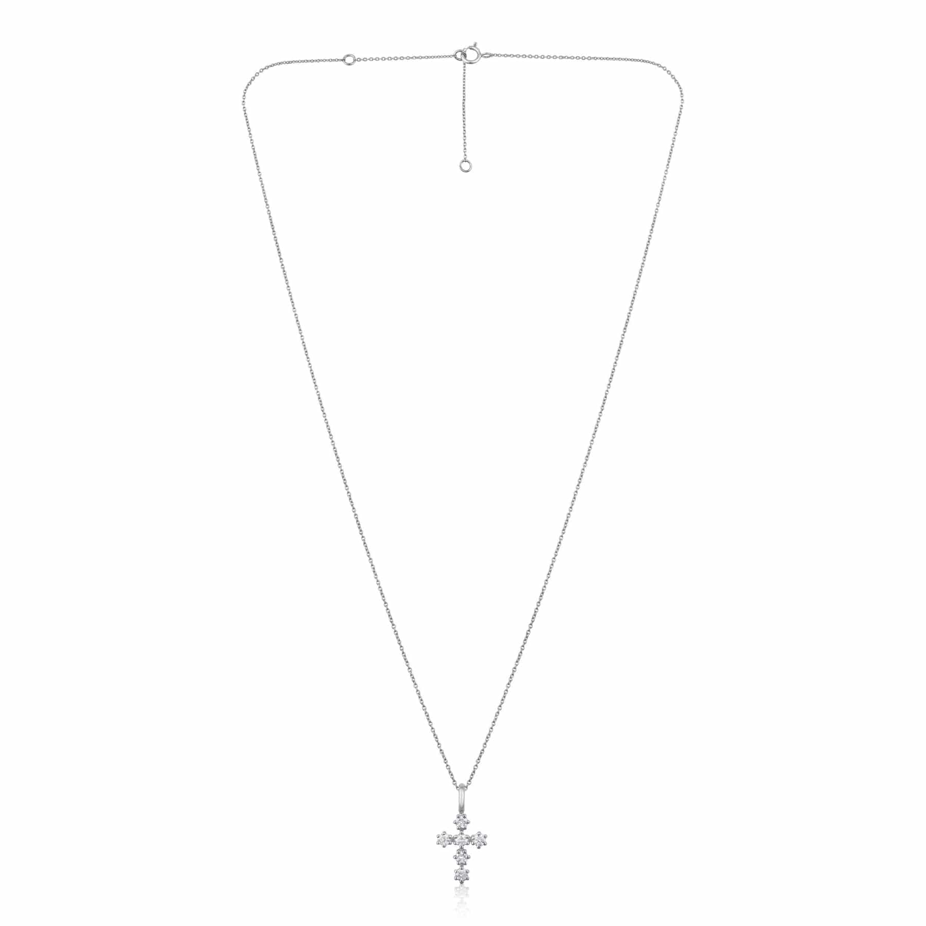CLA NECKLACES Small Cross Diamond Yellow Gold Necklace