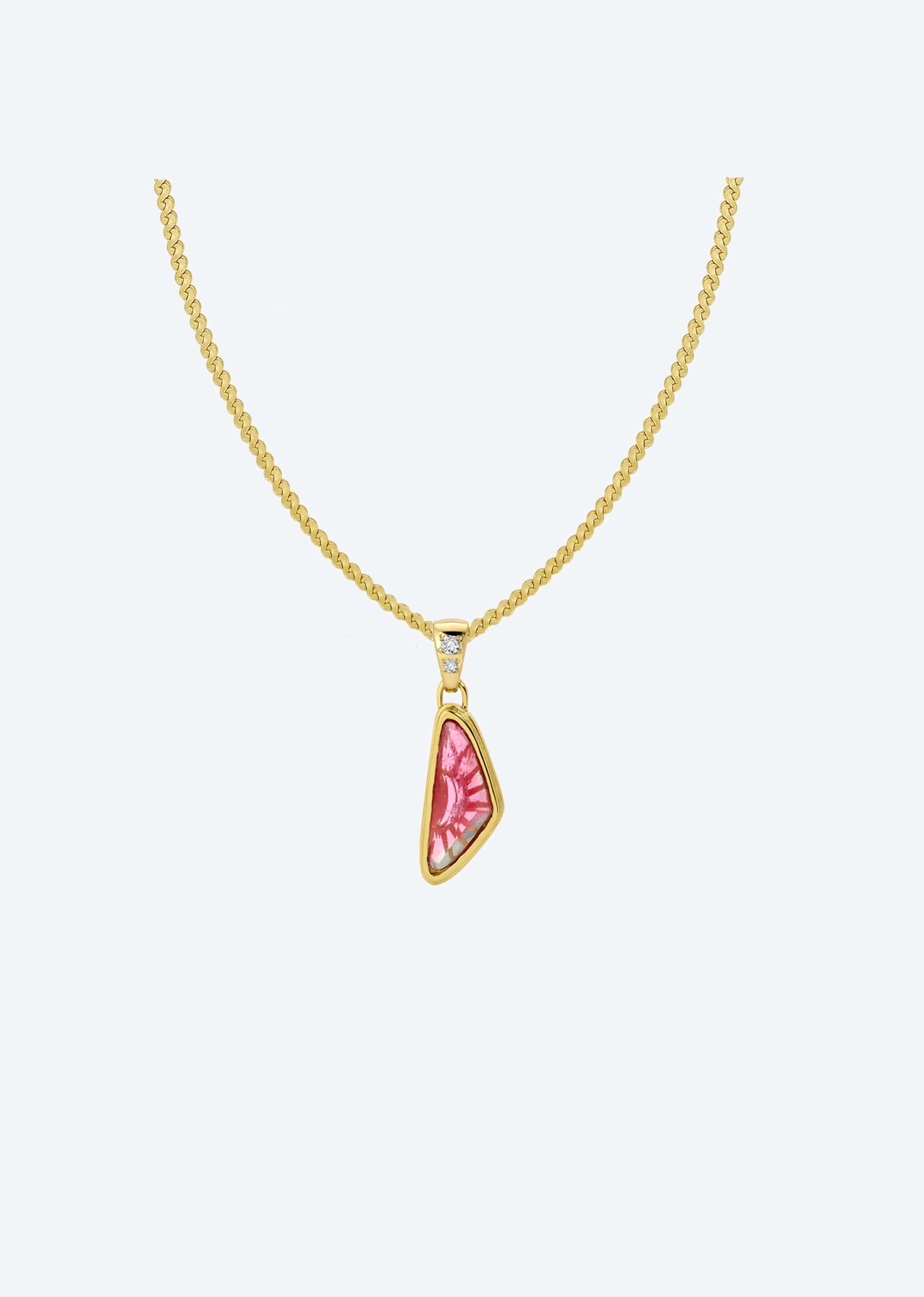 christinamagdolna NECKLACES Sun & Stars Necklace in Watermelon Tourmaline