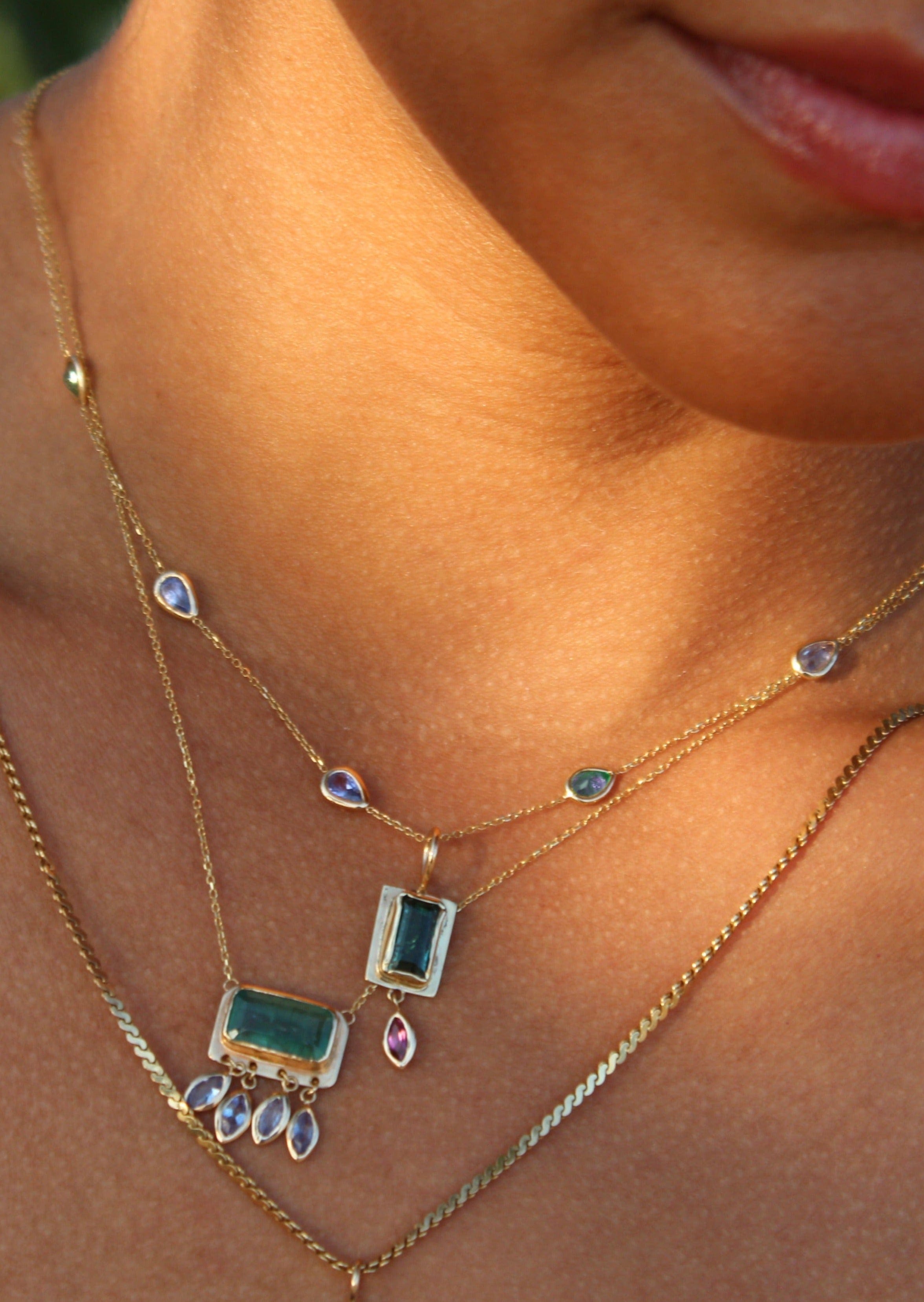 christinamagdolna NECKLACES Tanzanite Station Necklace • Drop Necklace Chain