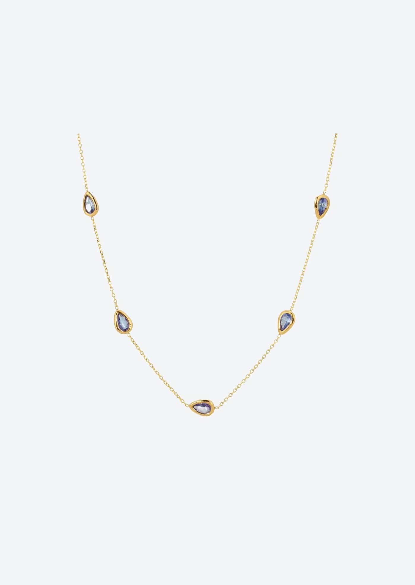 christinamagdolna NECKLACES Tanzanite Station Necklace • Drop Necklace Chain