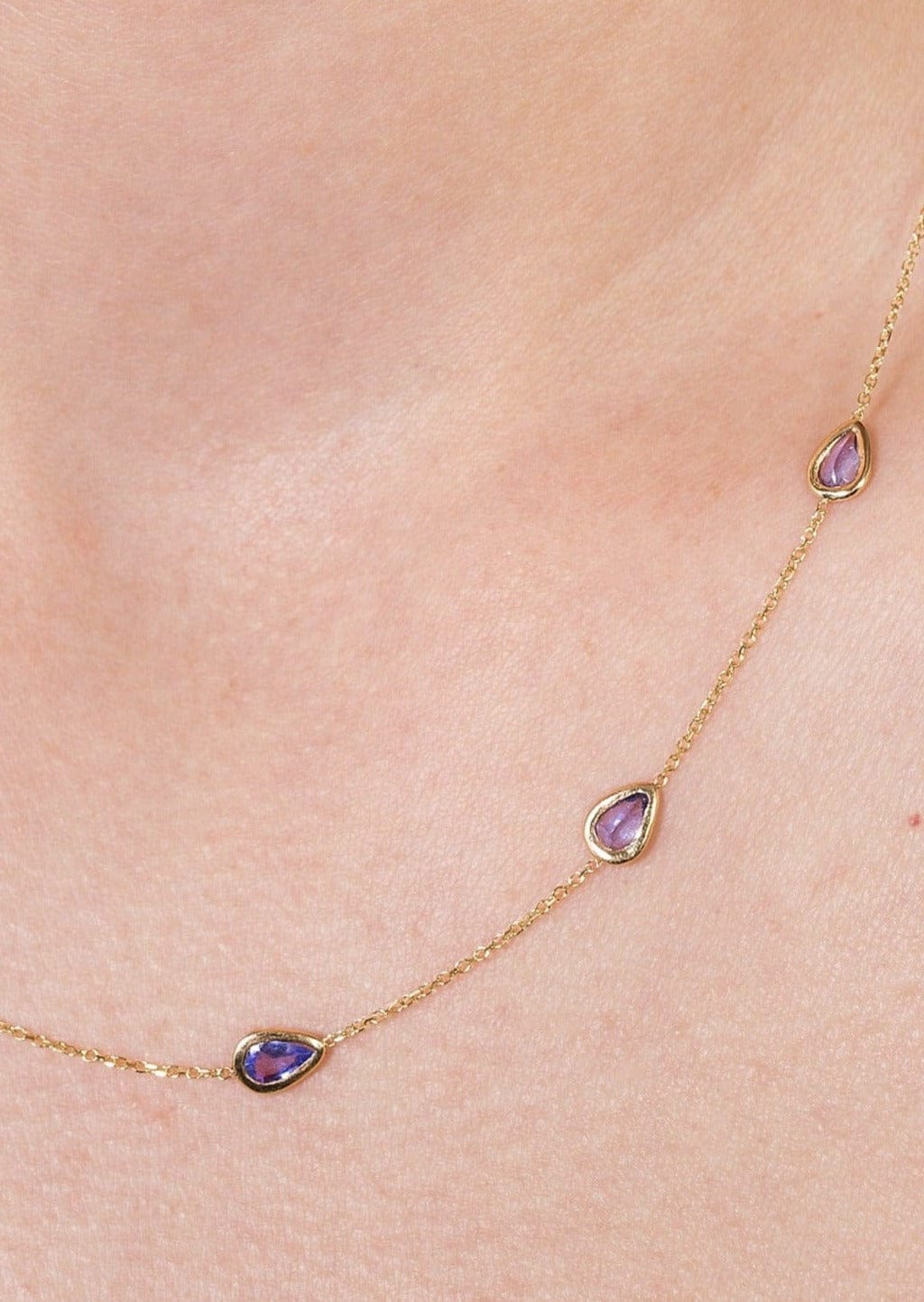 christinamagdolna NECKLACES Tanzanite Station Necklace • Drop Necklace Chain