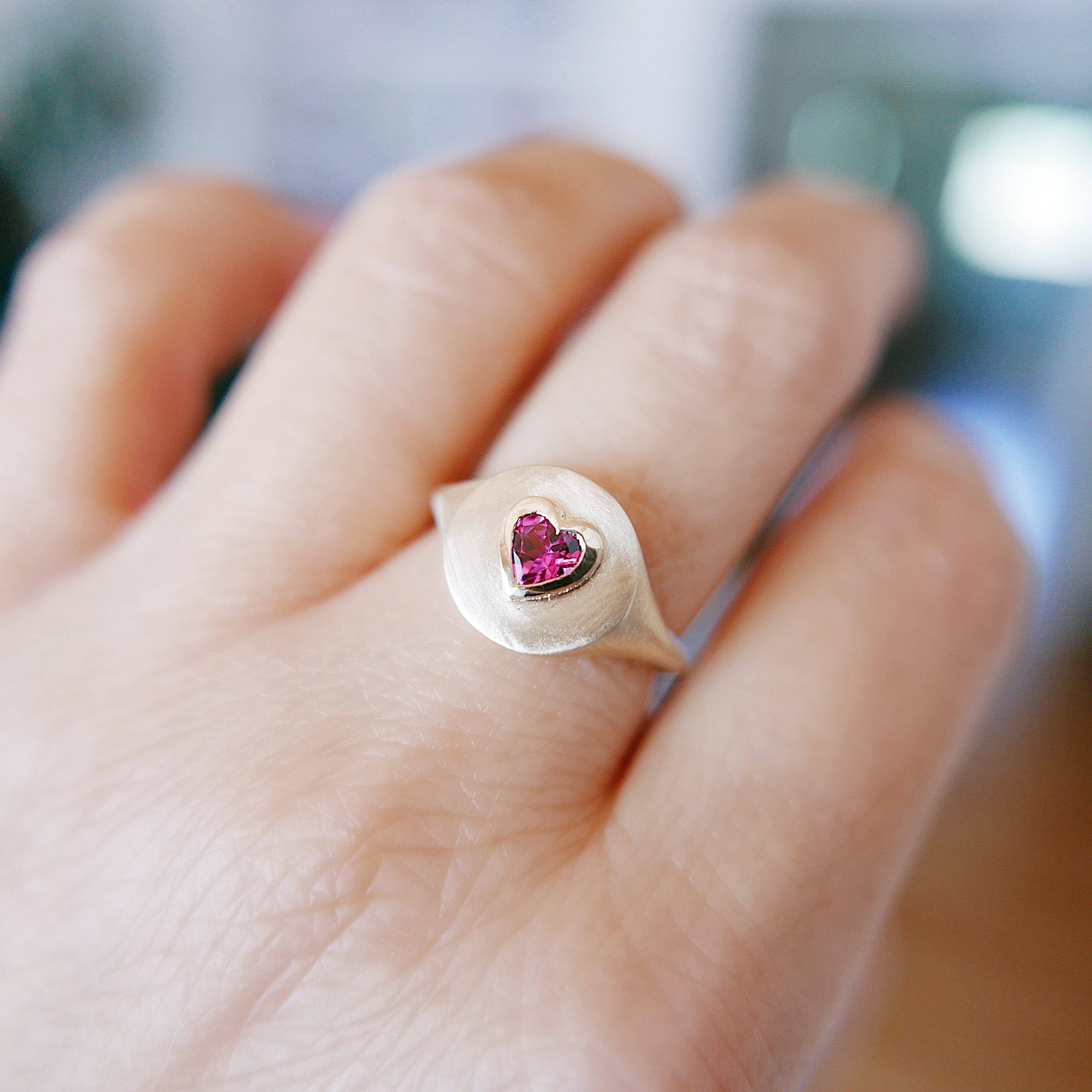 Mason Grace Jewelry One of a Kind Tourmaline Heart Signet