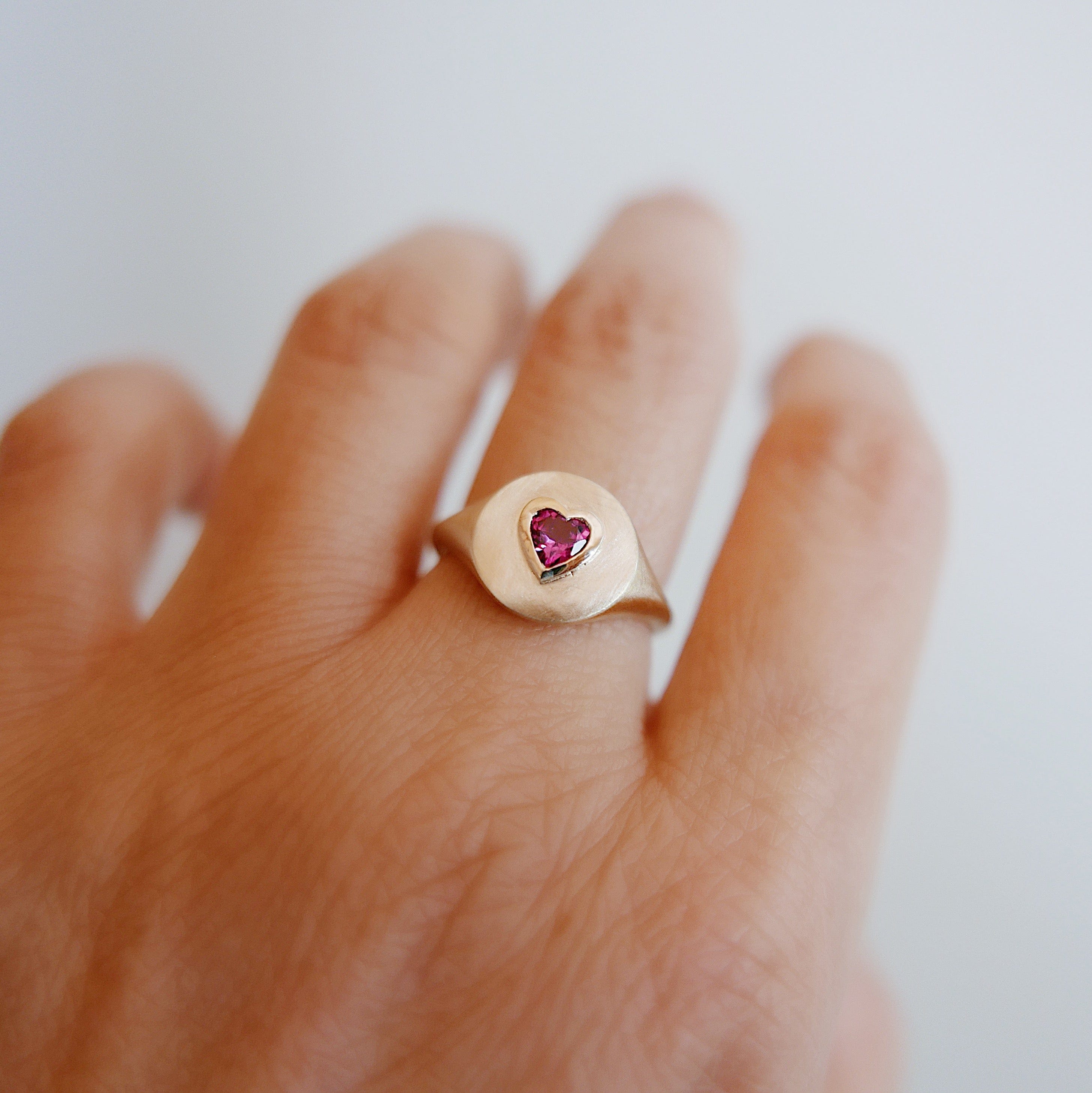 Mason Grace Jewelry One of a Kind Tourmaline Heart Signet