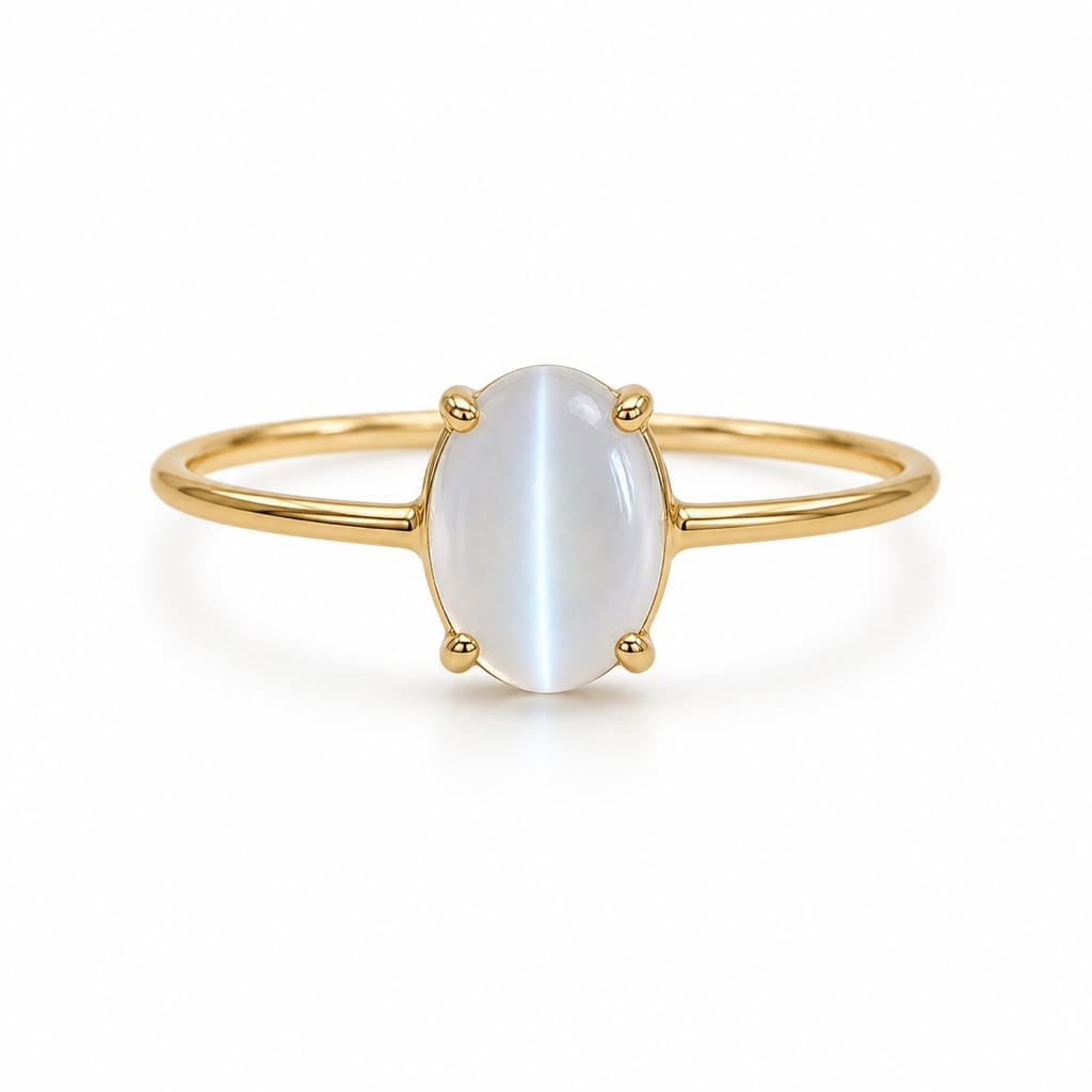 Curated Los Angeles Oval Catseye Moonstone Ring