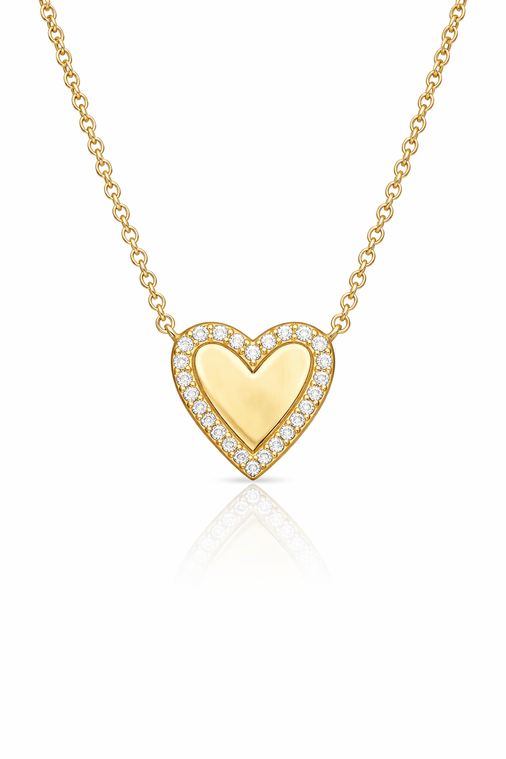 Curated Los Angeles Pave Diamond Border Heart Necklace