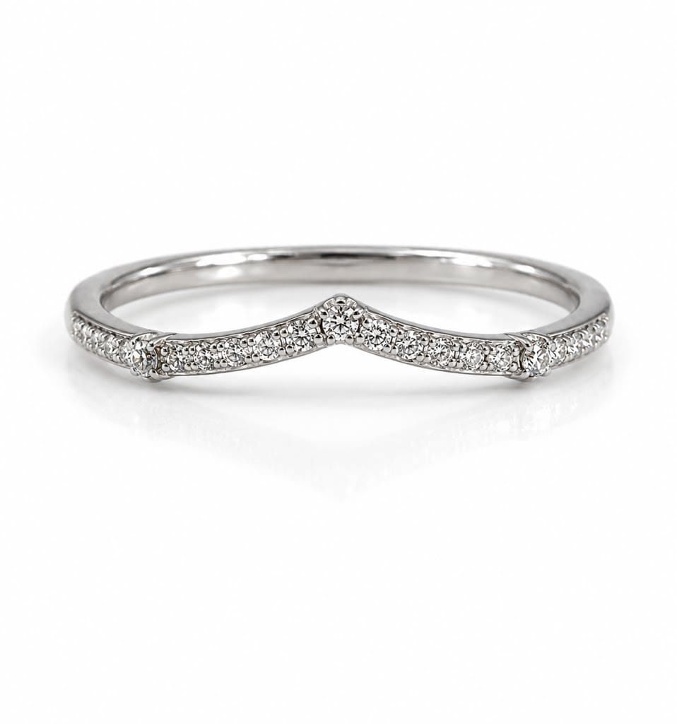 Curated Los Angeles Pave Station Diamond V Ring