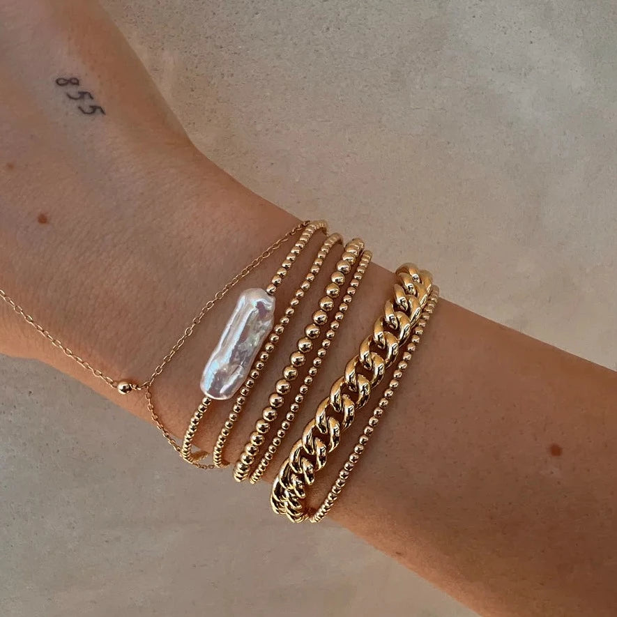 2mm Signature Pearl Bar Beaded Bracelet