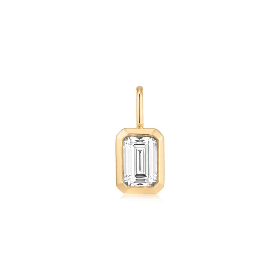Curated LA Pendant Charm 14K Yellow Gold Emerald-Cut Lab-Grown Diamond Pendant Charm (0.7 CTW)