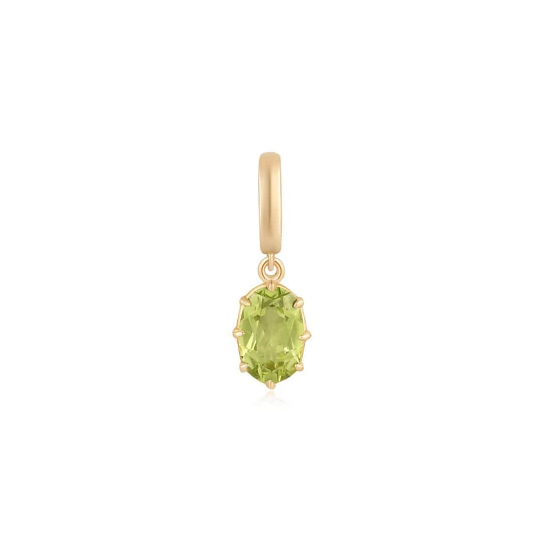 Curated LA Pendant Charm 14K Yellow Gold Oval Peridot Pendant Charm