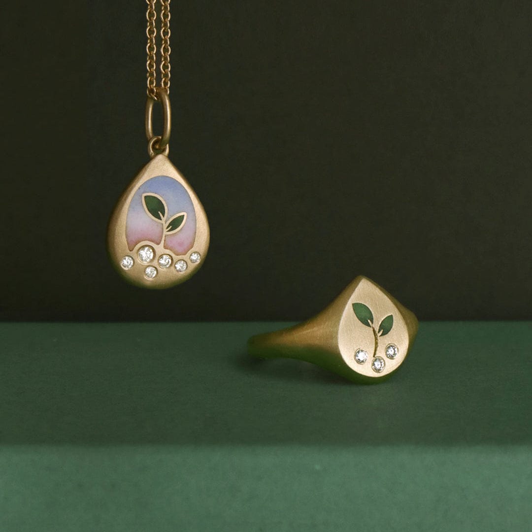 Gwen Barba PENDANTS Seedling Enamel Pendant
