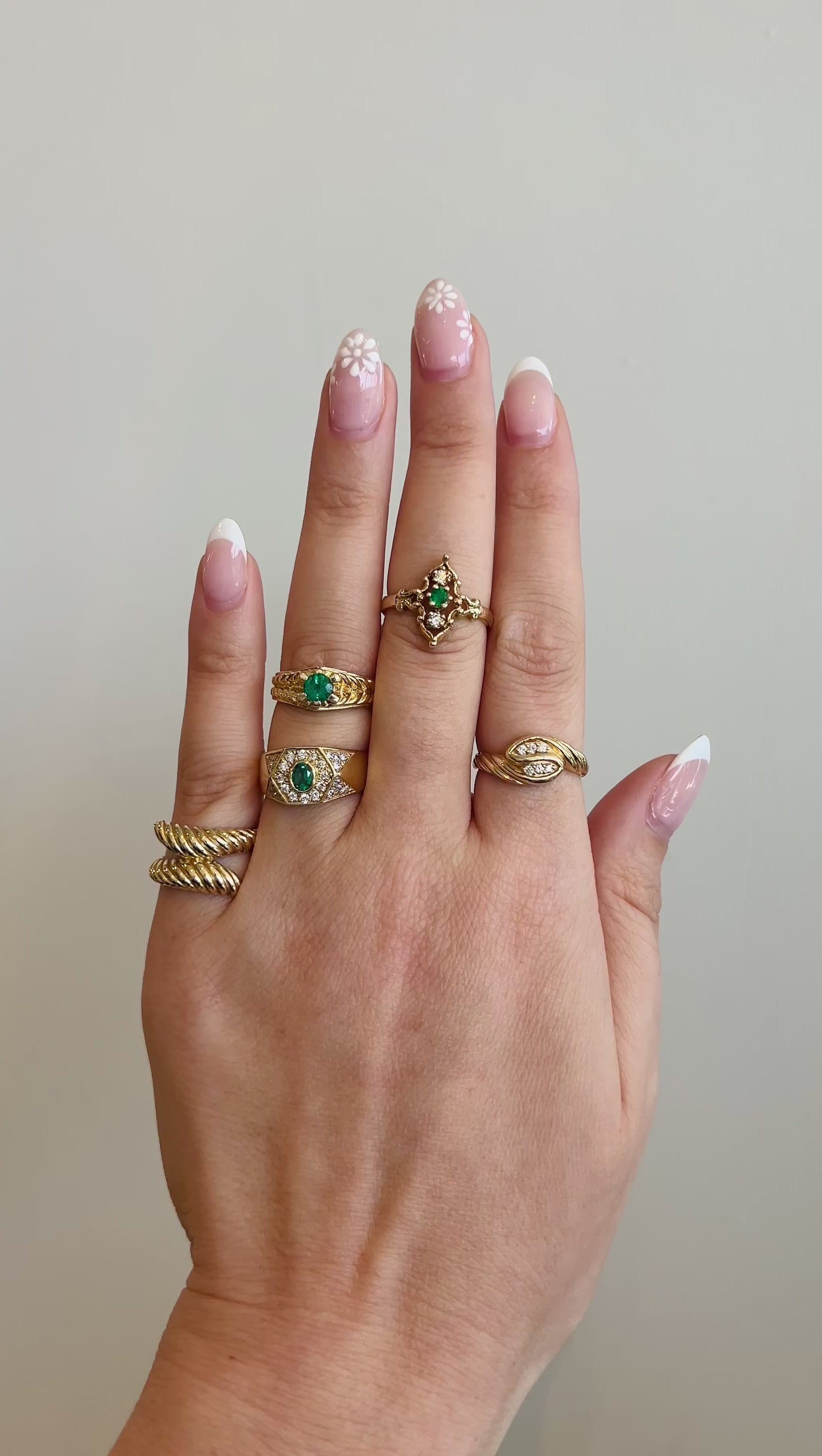 14k Gold Crossover Croissant Ring
