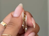 Diamond Chain Drop Earrings Yellow Gold
