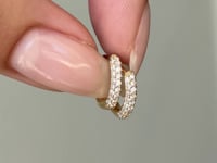 Diamond Pave Huggie Earrings