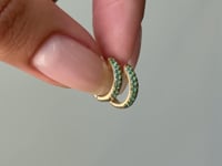 Emerald Huggie Earrings