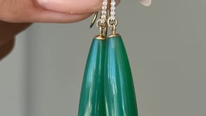 Green Chalcedony Drop Earrings