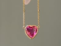 Pink Tourmaline Heart Necklace